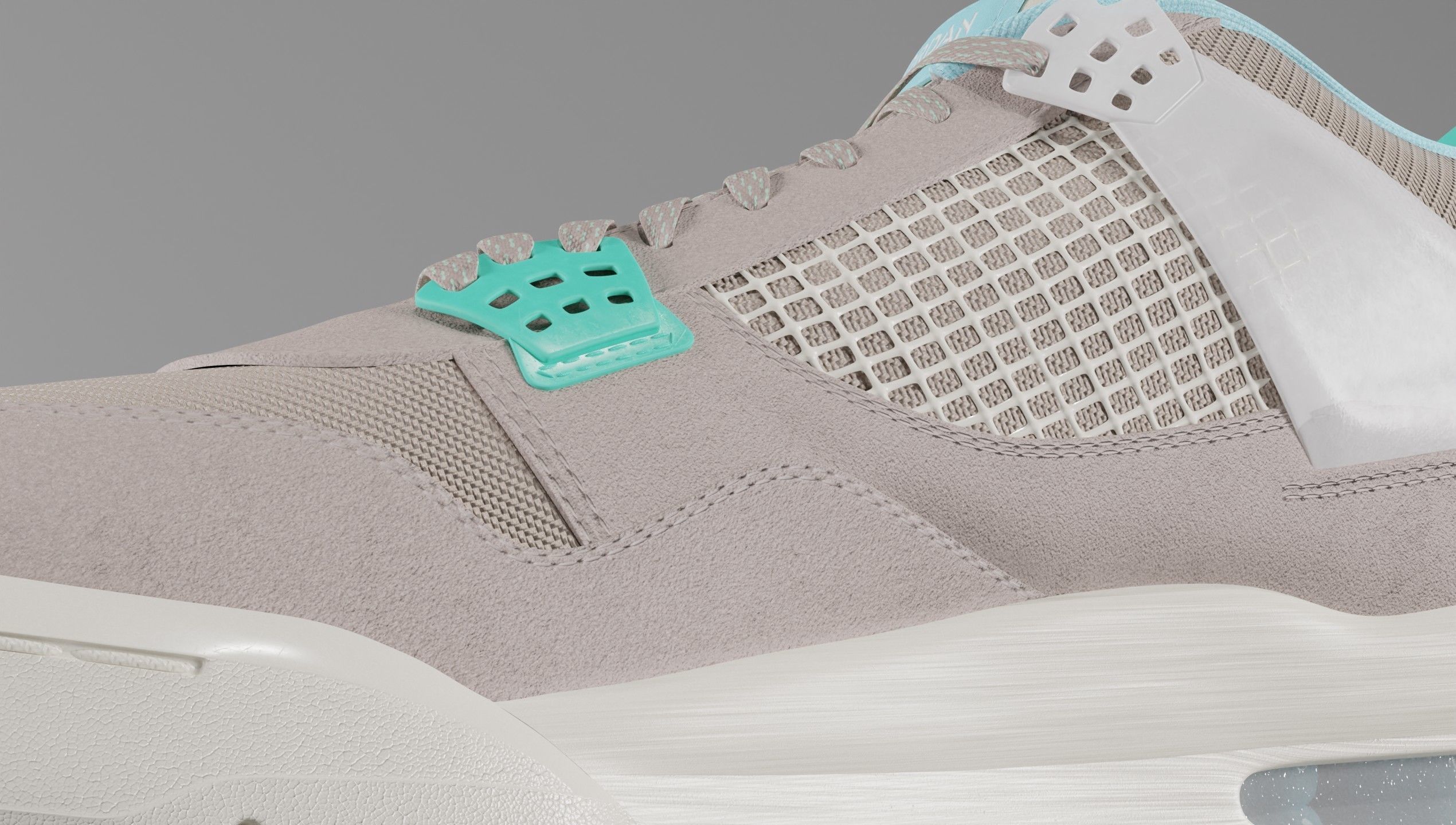 Jordan 4 Union LA Taupe Haze Low-poly 3D model_19