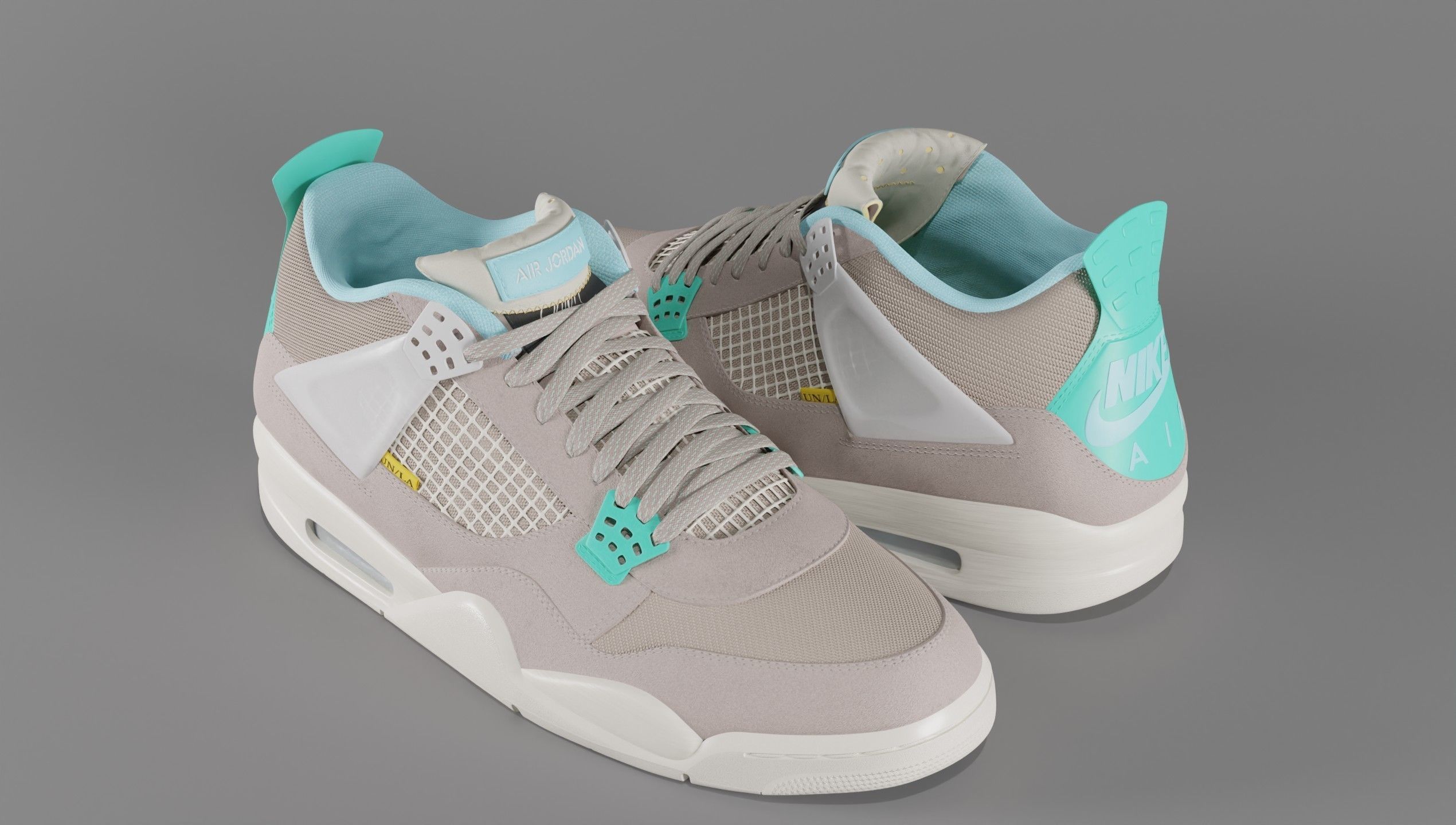 Jordan 4 Union LA Taupe Haze Low-poly 3D model_24