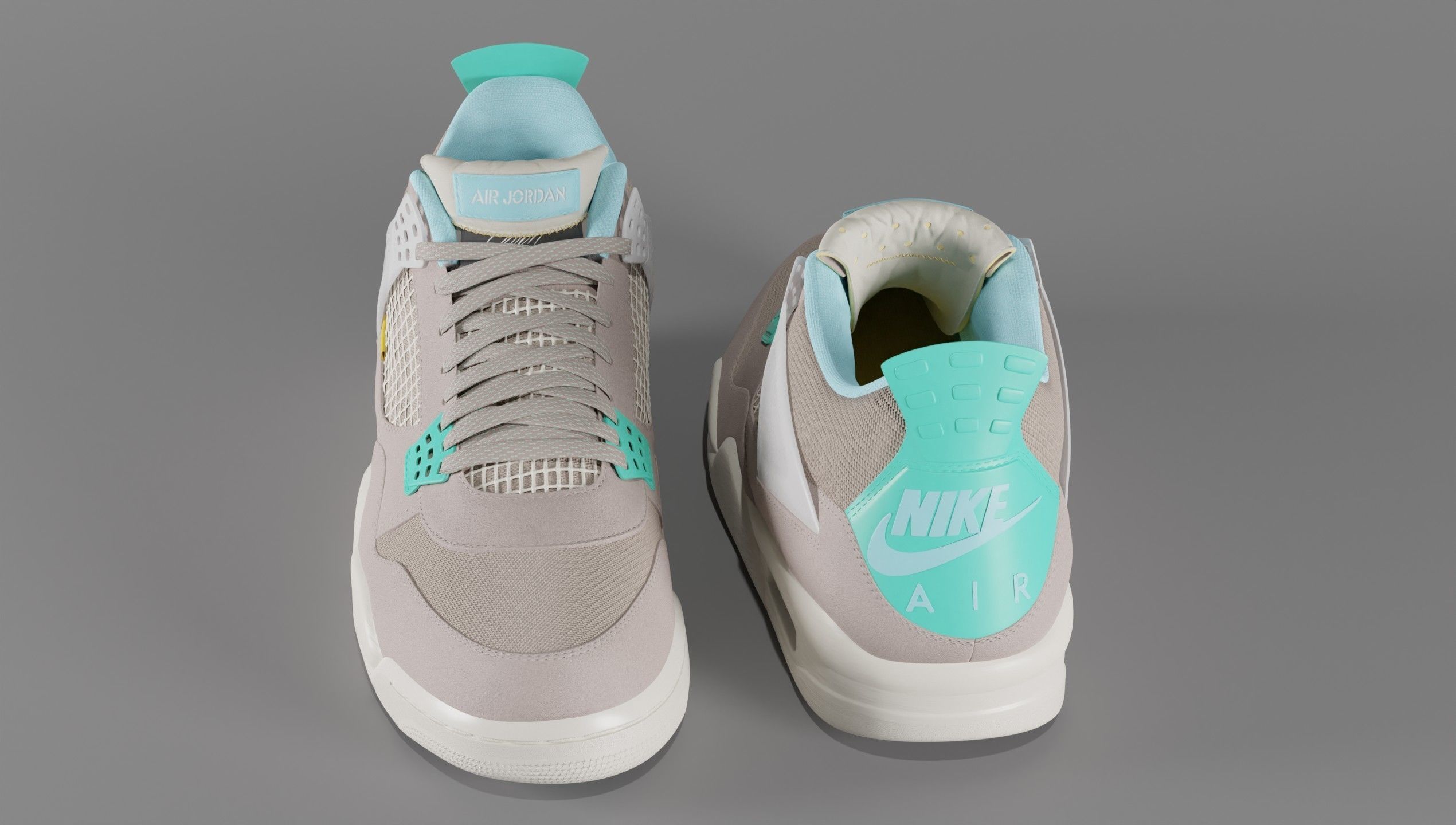 Jordan 4 Union LA Taupe Haze Low-poly 3D model_62