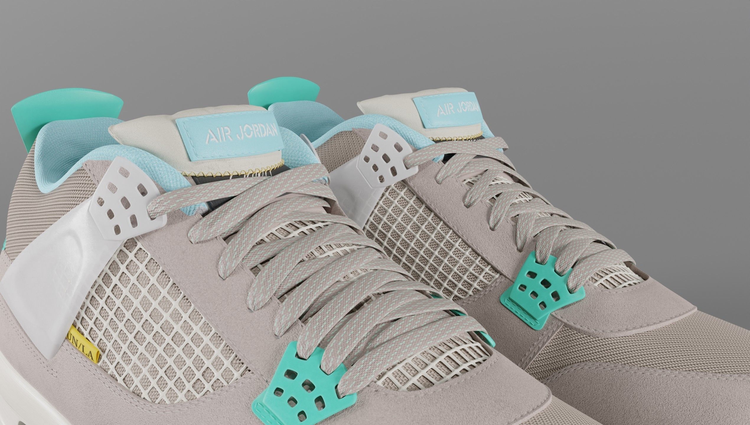 Jordan 4 Union LA Taupe Haze Low-poly 3D model_8