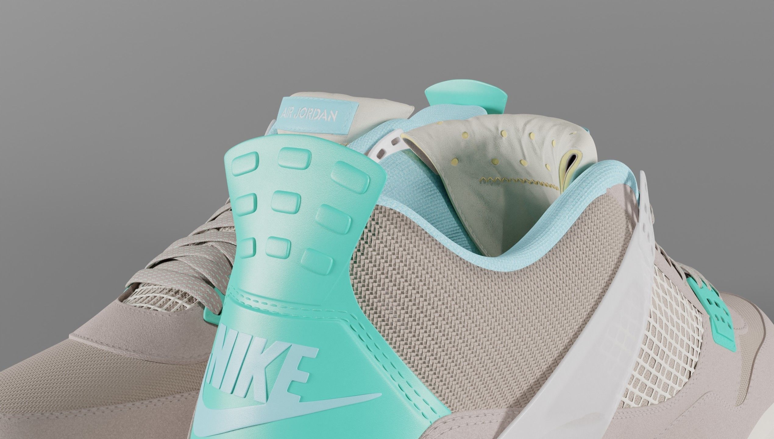 Jordan 4 Union LA Taupe Haze Low-poly 3D model_60