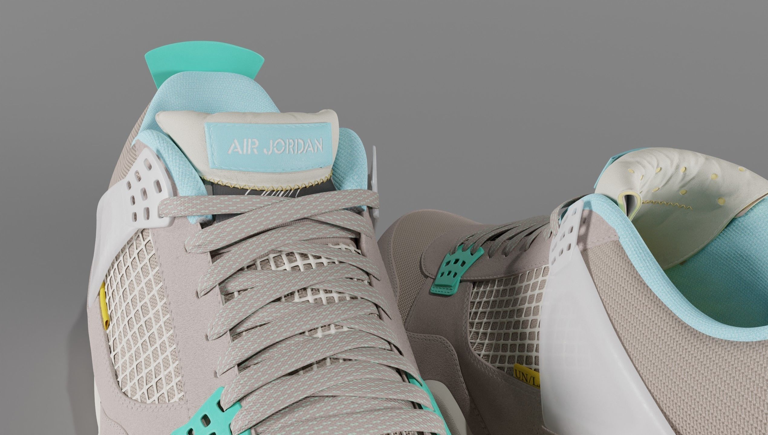 Jordan 4 Union LA Taupe Haze Low-poly 3D model_63