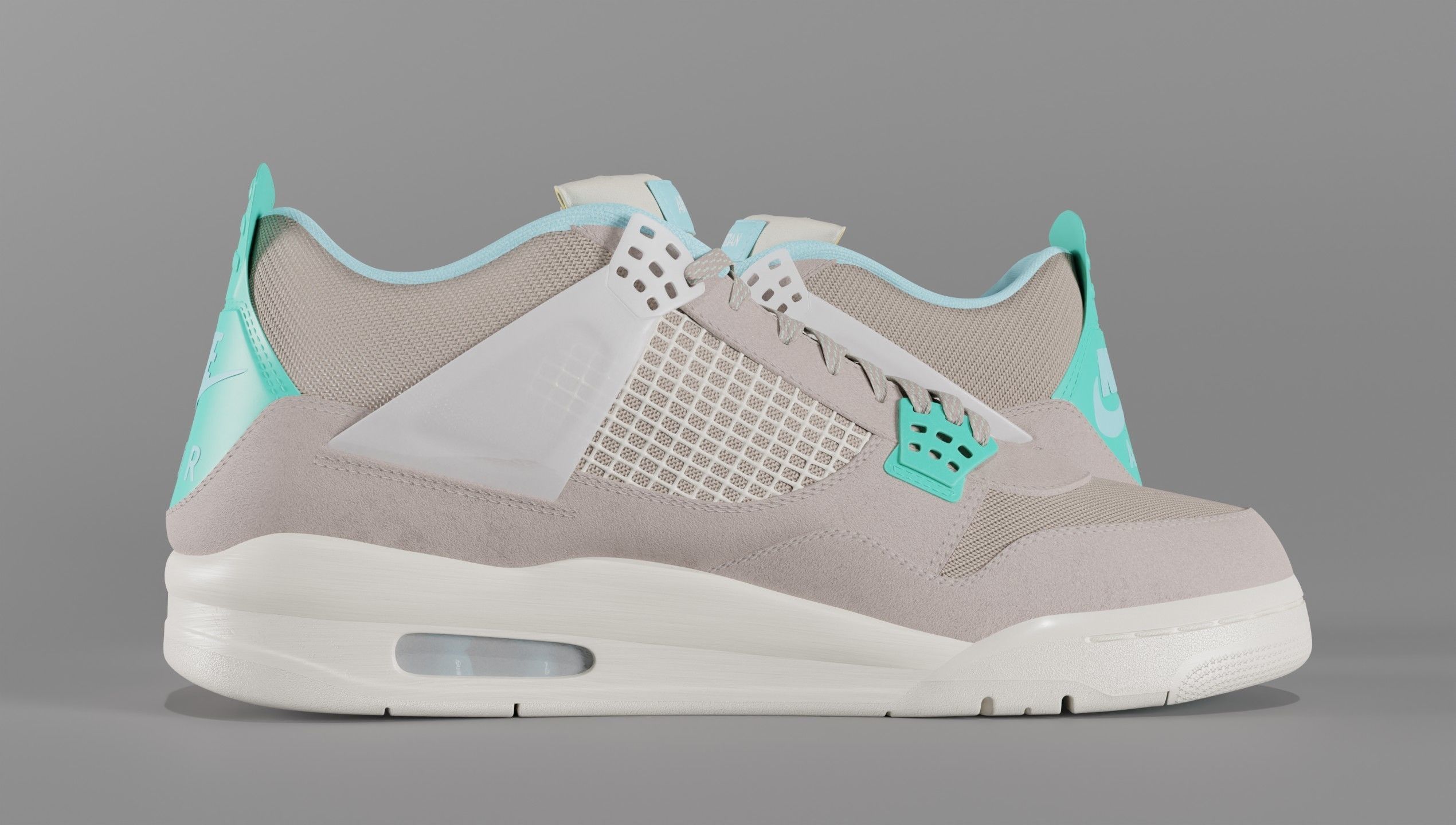 Jordan 4 Union LA Taupe Haze Low-poly 3D model_52