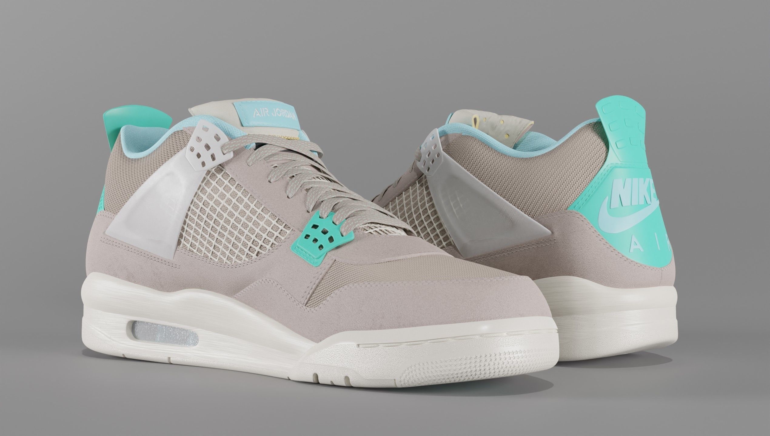 Jordan 4 Union LA Taupe Haze Low-poly 3D model_48