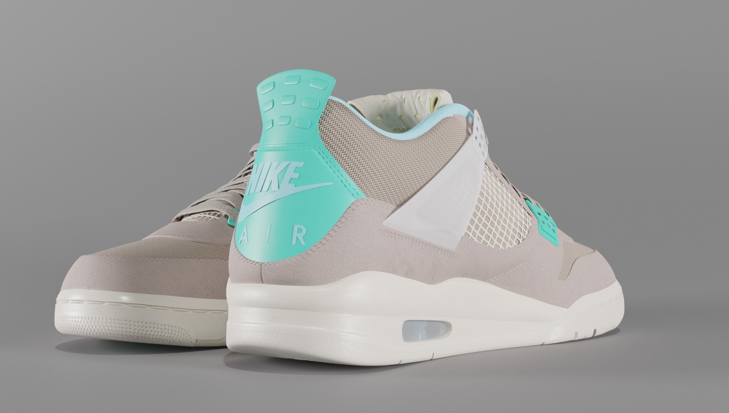 Jordan 4 Union LA Taupe Haze Low-poly 3D model_58