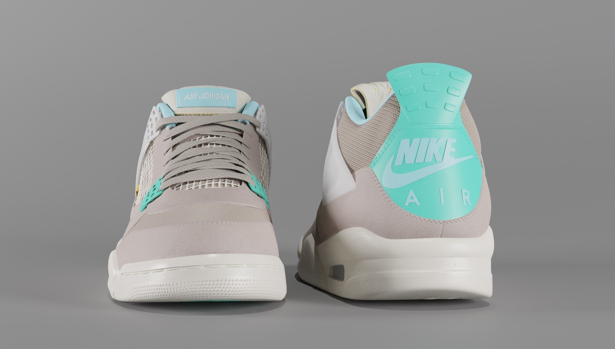 Jordan 4 Union LA Taupe Haze Low-poly 3D model_61