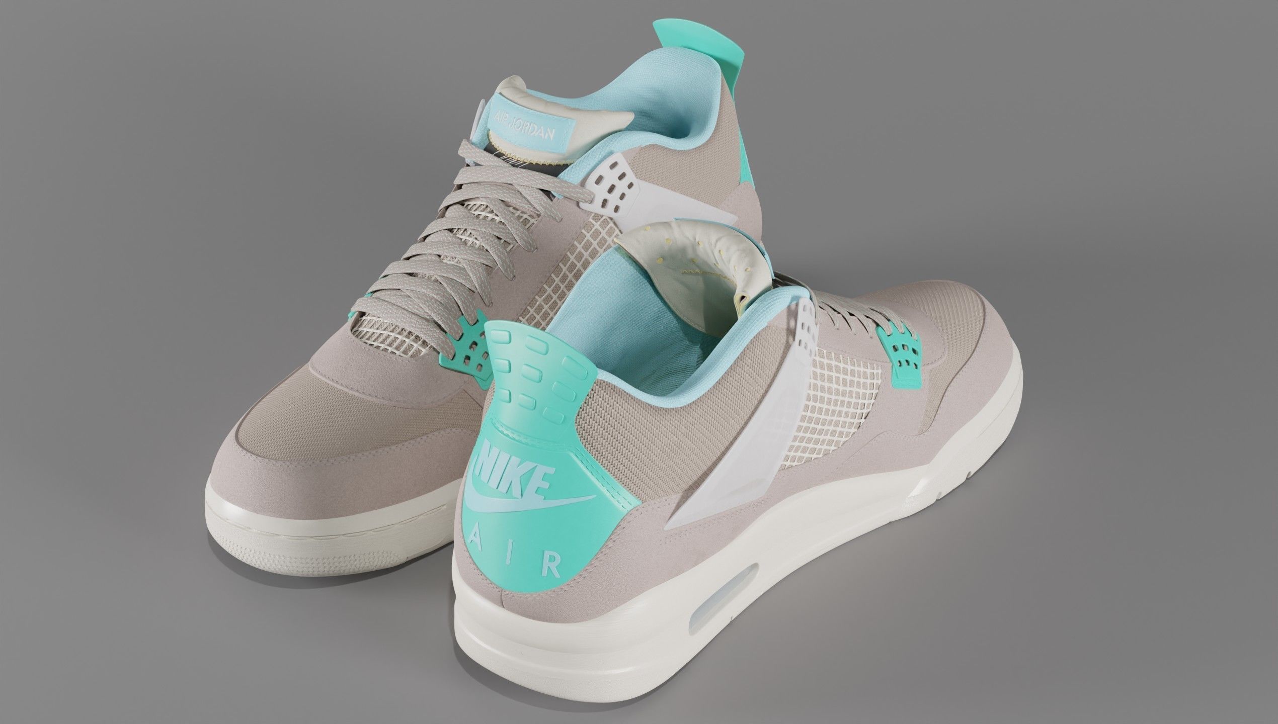 Jordan 4 Union LA Taupe Haze Low-poly 3D model_59