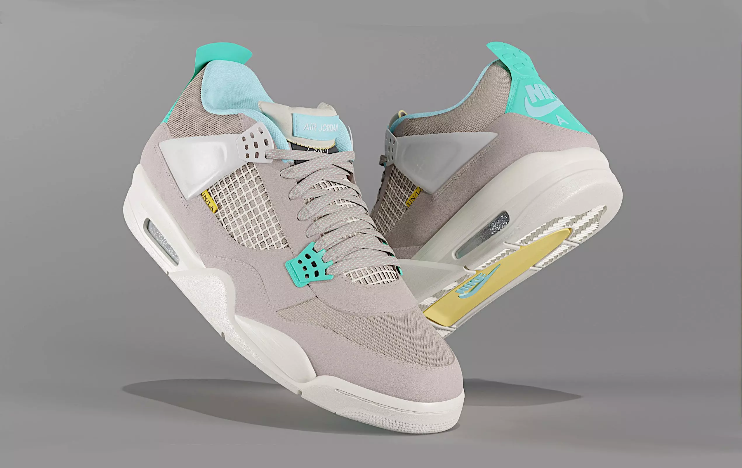 Jordan 4 Union LA Taupe Haze Low-poly 3D model_0