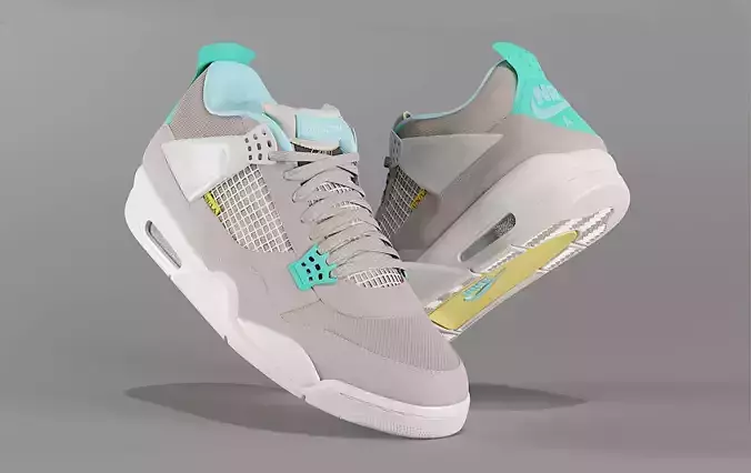 Jordan 4 Union LA Taupe Haze Low-poly 3D model