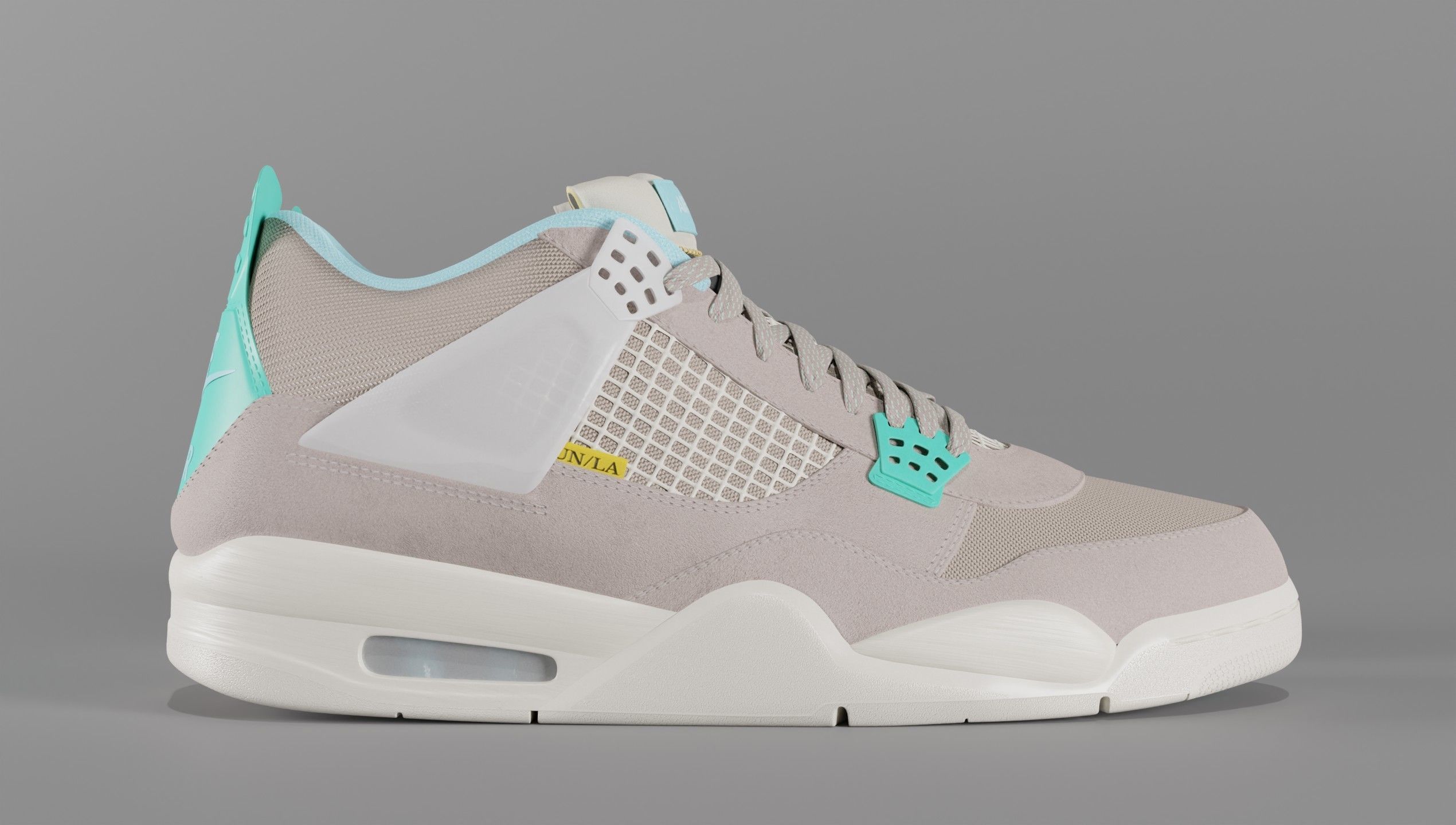 Jordan 4 Union LA Taupe Haze Low-poly 3D model_9
