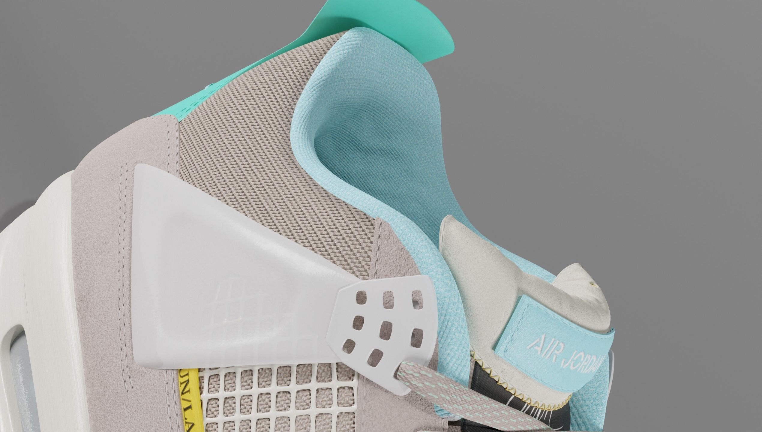 Jordan 4 Union LA Taupe Haze Low-poly 3D model_6