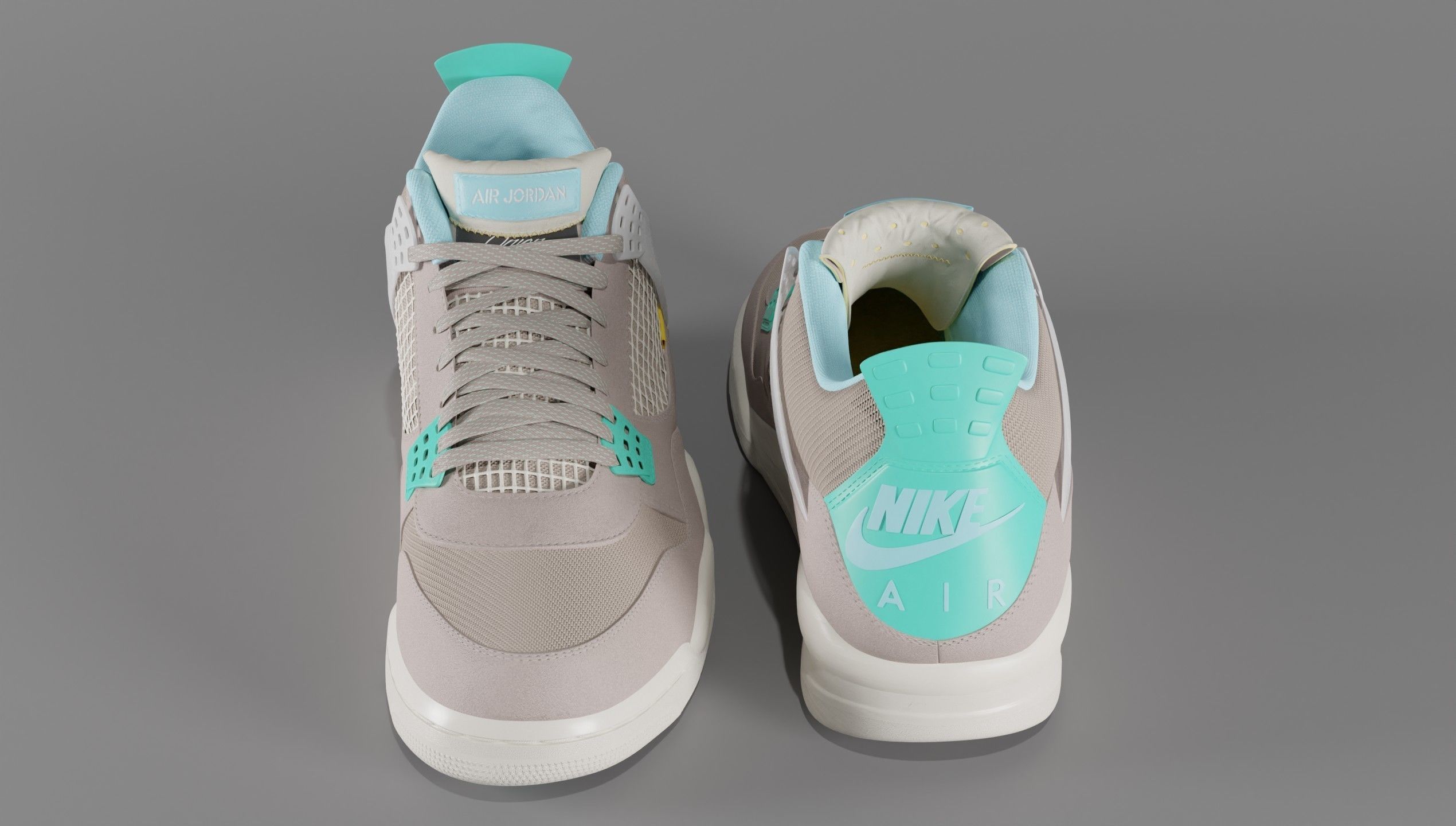 Jordan 4 Union LA Taupe Haze Low-poly 3D model_44