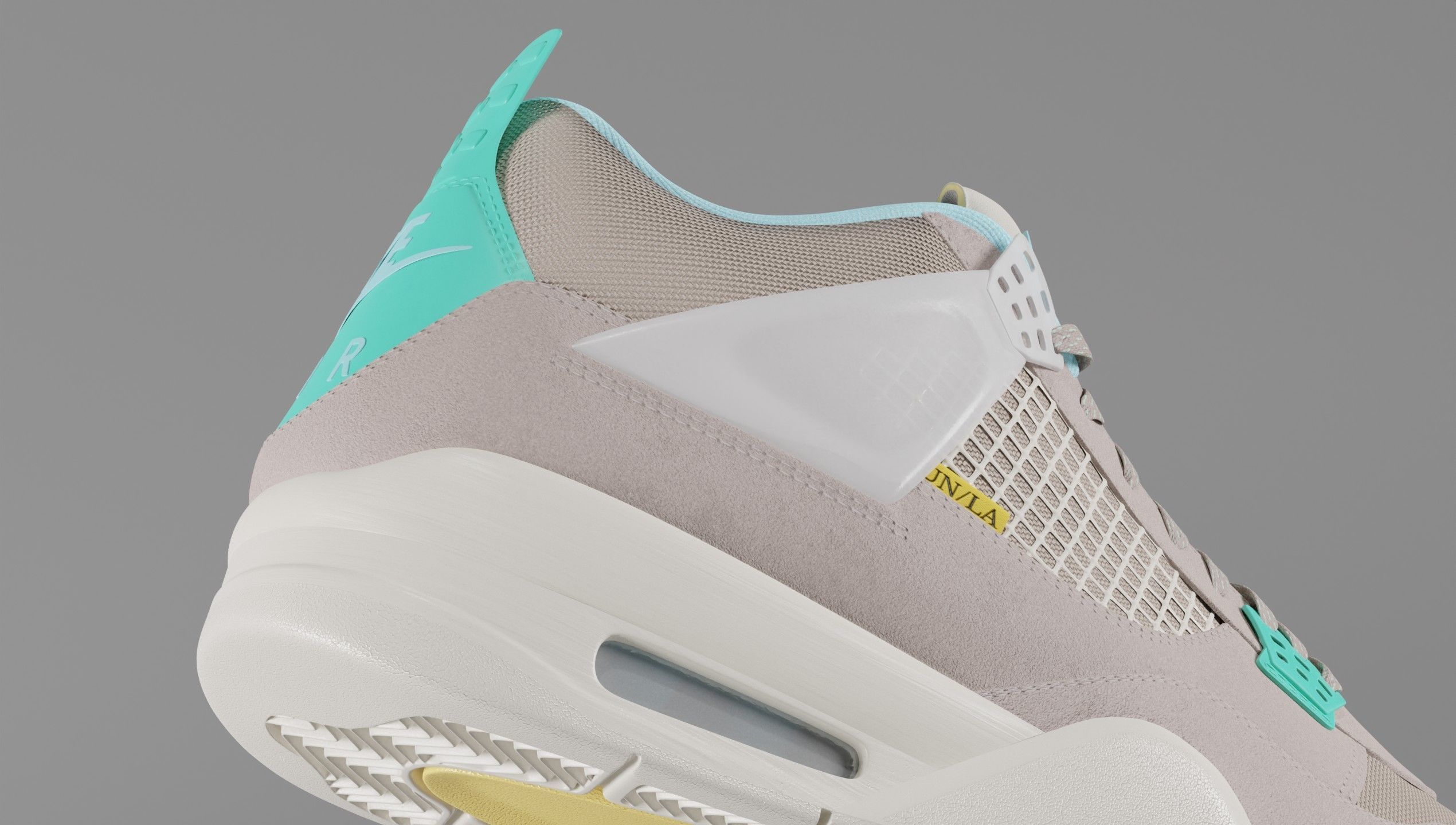 Jordan 4 Union LA Taupe Haze Low-poly 3D model_2