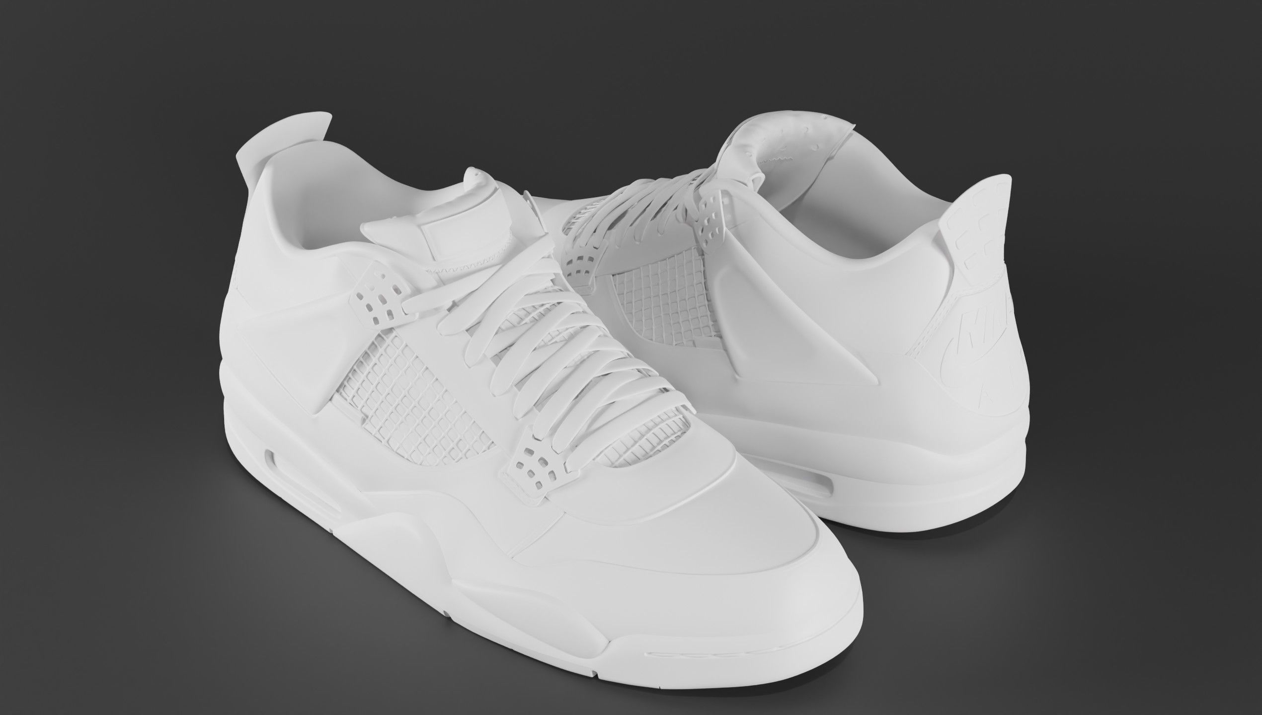 Jordan 4 Union LA Taupe Haze Low-poly 3D model_25