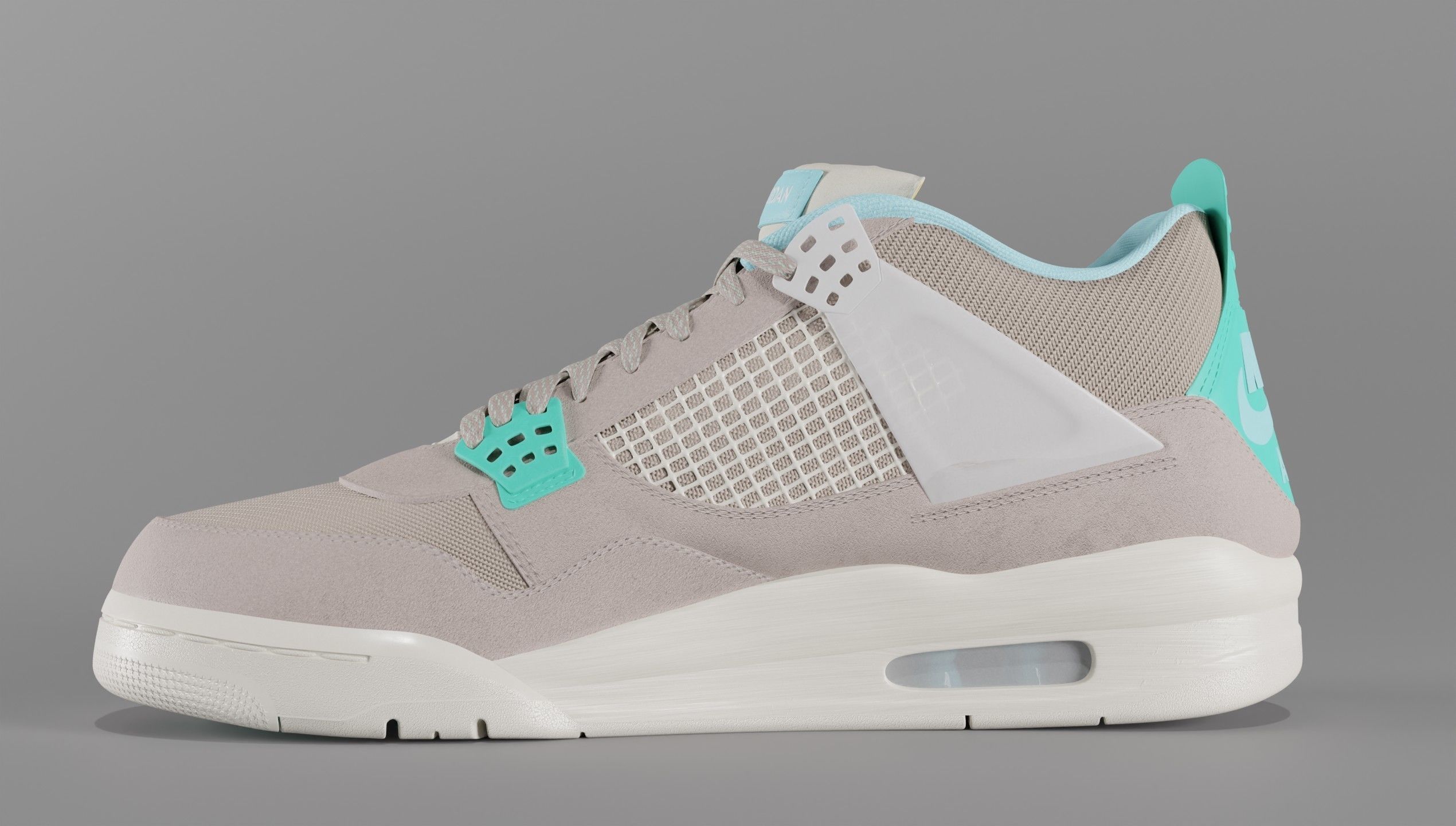 Jordan 4 Union LA Taupe Haze Low-poly 3D model_18