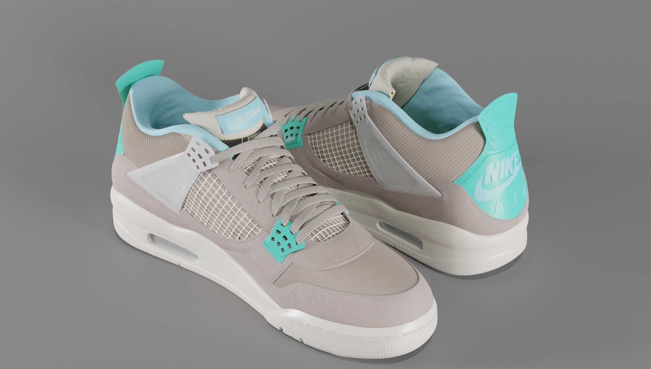 Jordan 4 Union LA Taupe Haze Low-poly 3D model_50