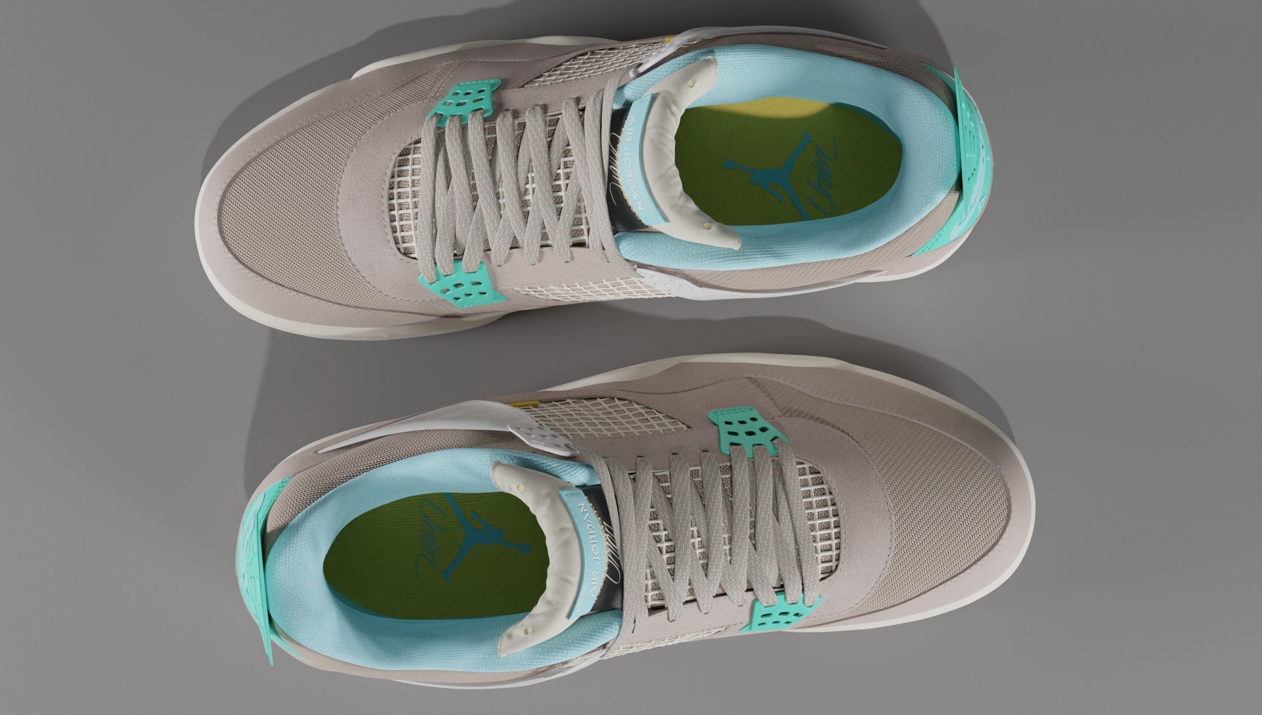 Jordan 4 Union LA Taupe Haze Low-poly 3D model_56