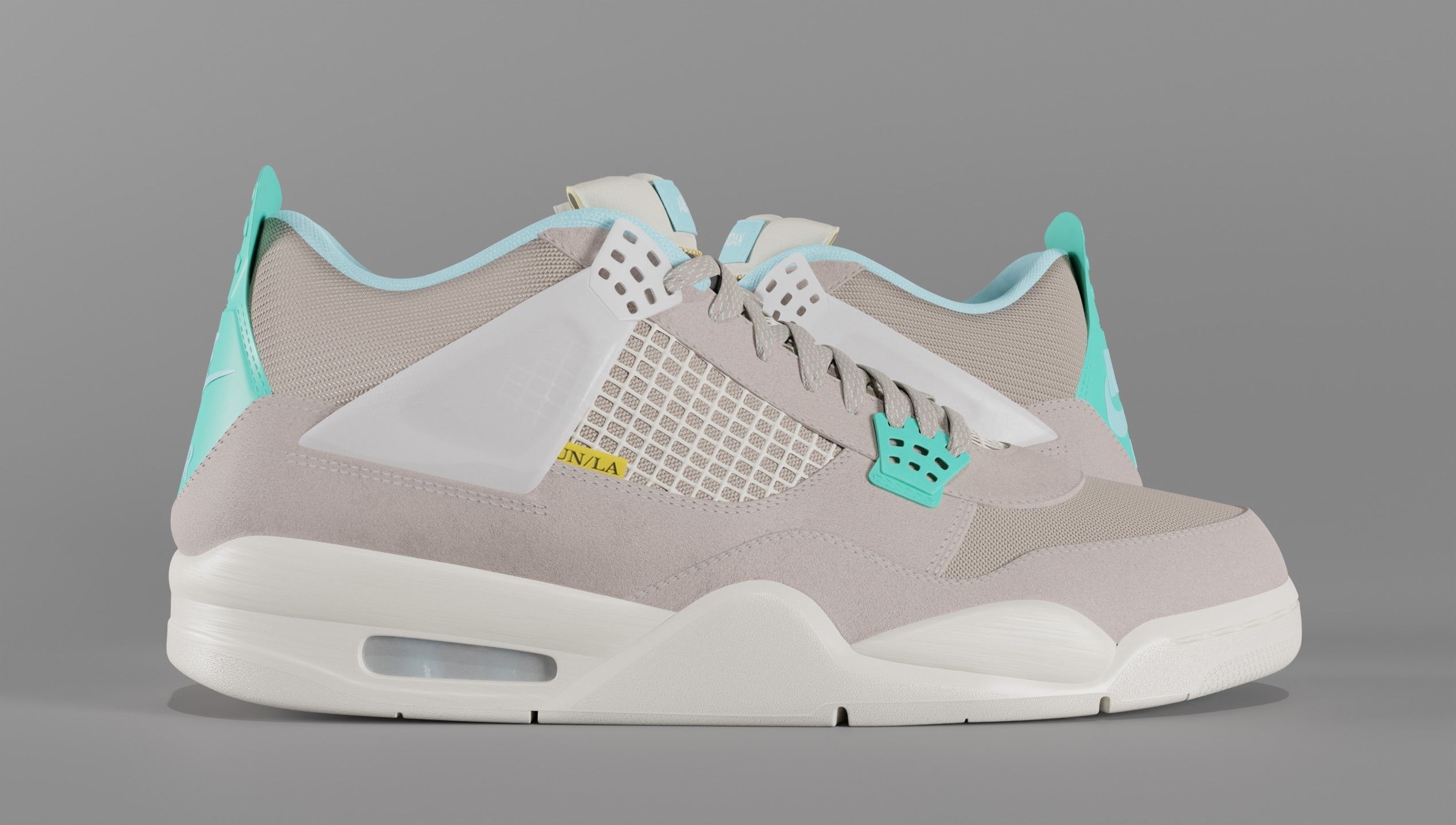 Jordan 4 Union LA Taupe Haze Low-poly 3D model_28