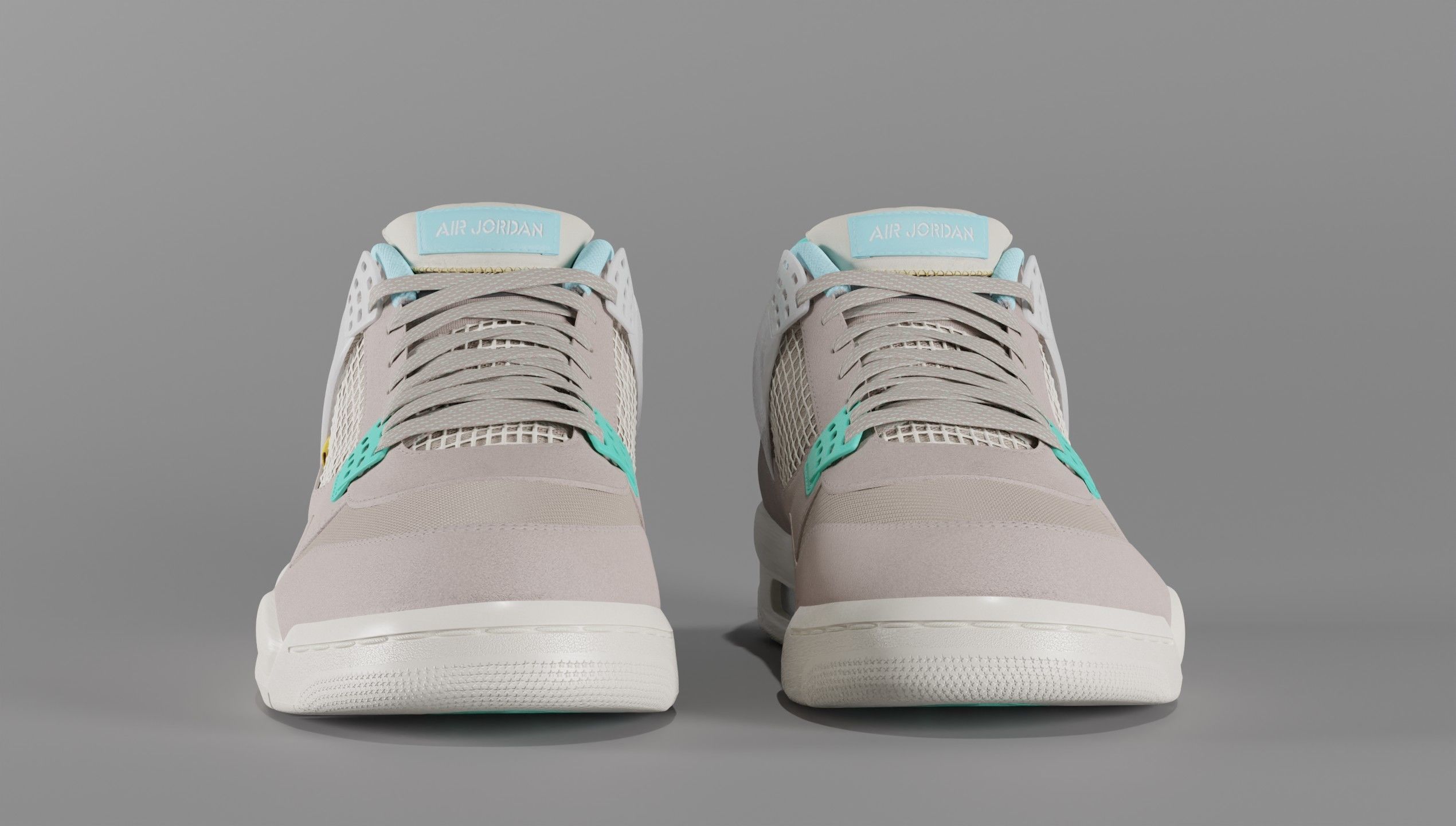Jordan 4 Union LA Taupe Haze Low-poly 3D model_12