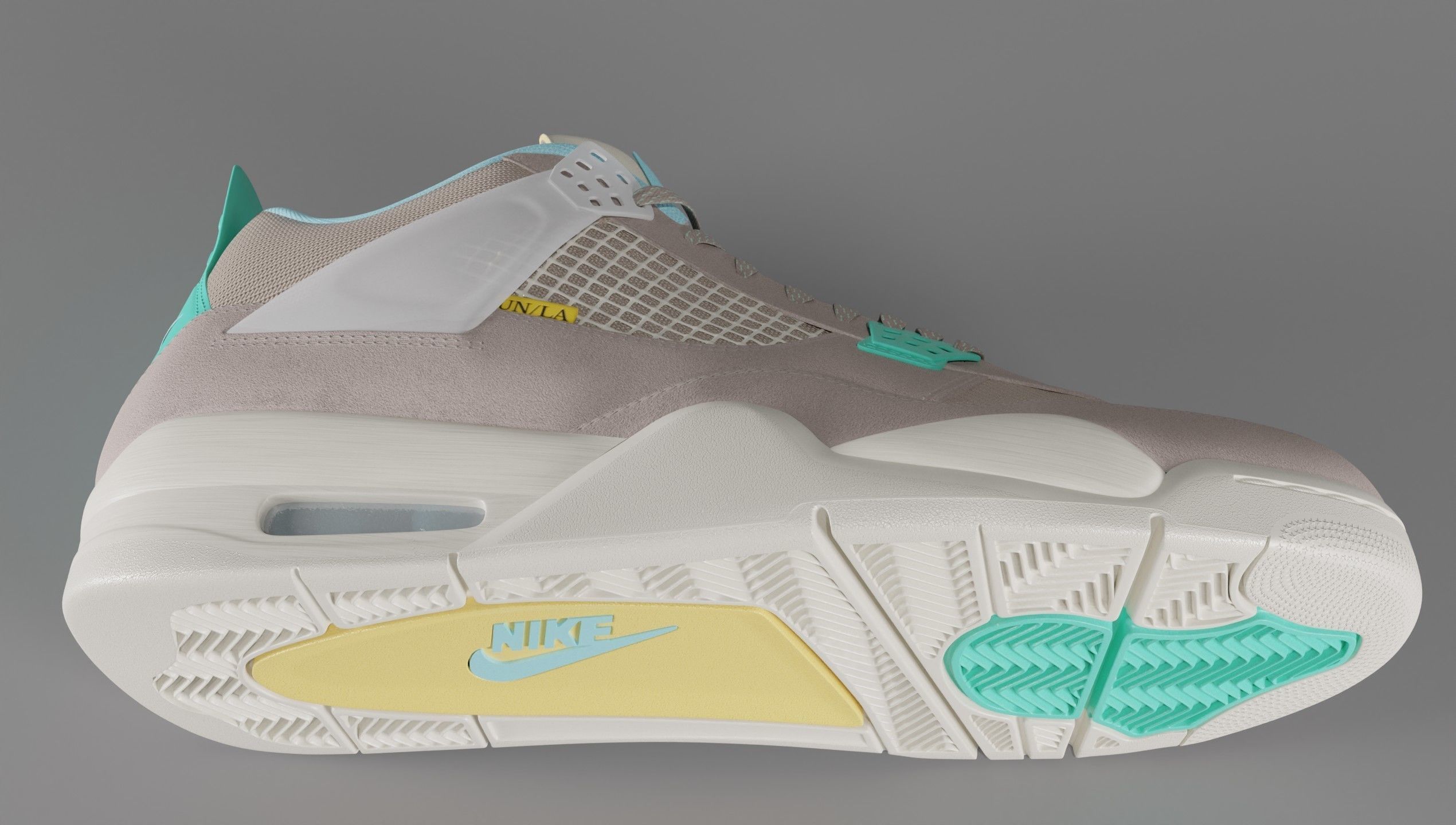 Jordan 4 Union LA Taupe Haze Low-poly 3D model_7