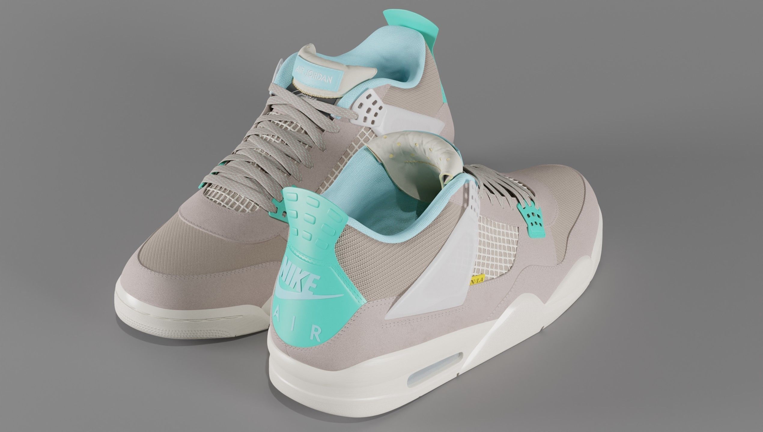 Jordan 4 Union LA Taupe Haze Low-poly 3D model_36
