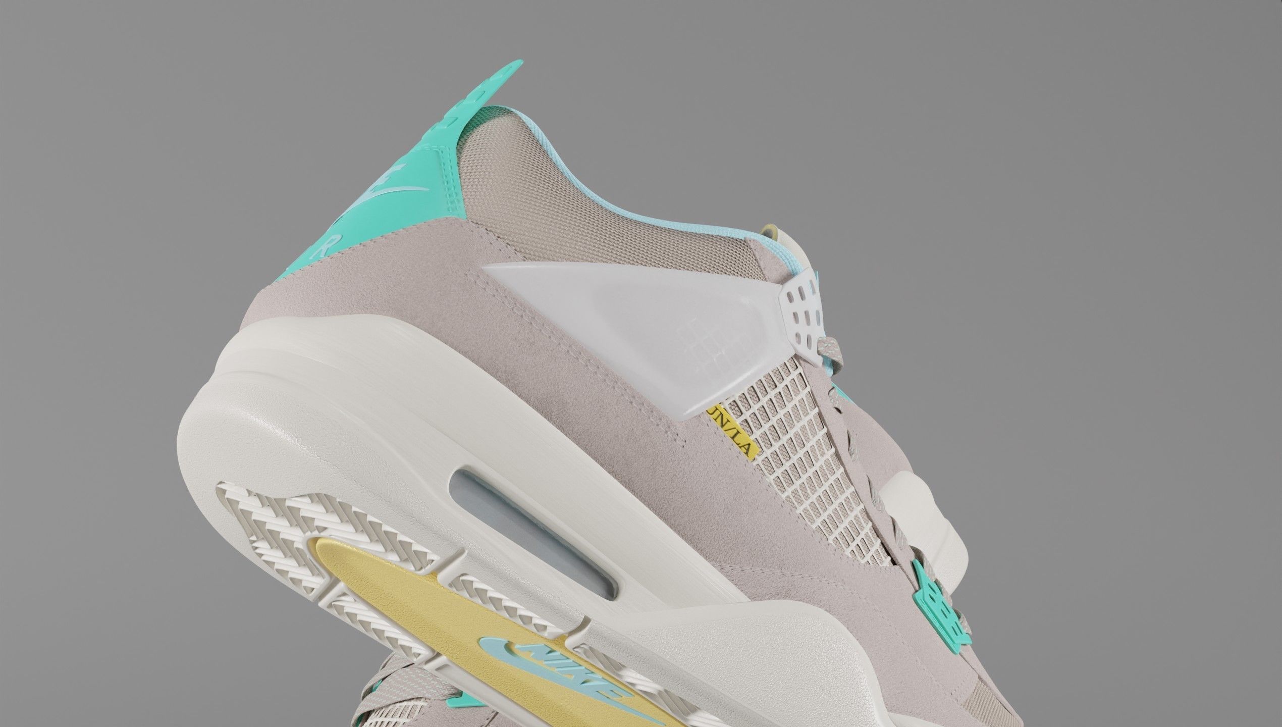 Jordan 4 Union LA Taupe Haze Low-poly 3D model_5