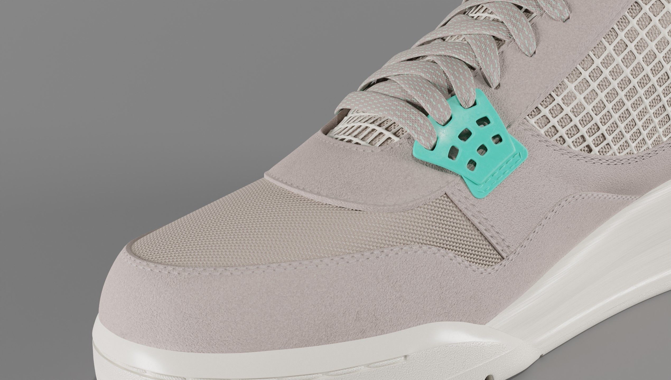 Jordan 4 Union LA Taupe Haze Low-poly 3D model_4