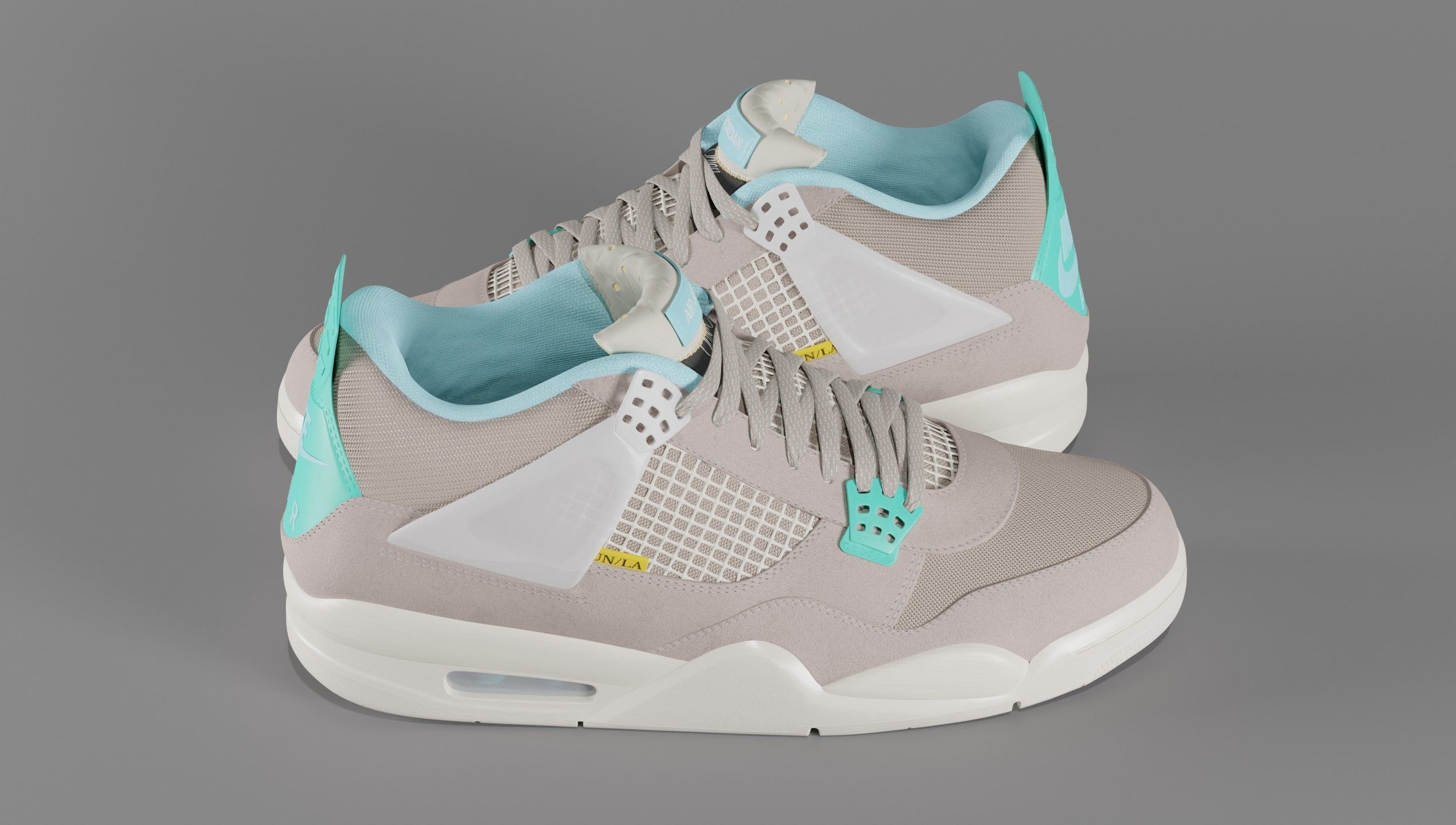 Jordan 4 Union LA Taupe Haze Low-poly 3D model_30