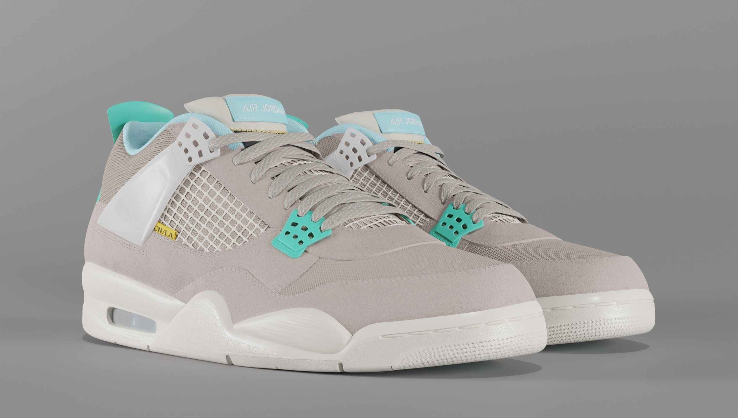 Jordan 4 Union LA Taupe Haze Low-poly 3D model_1