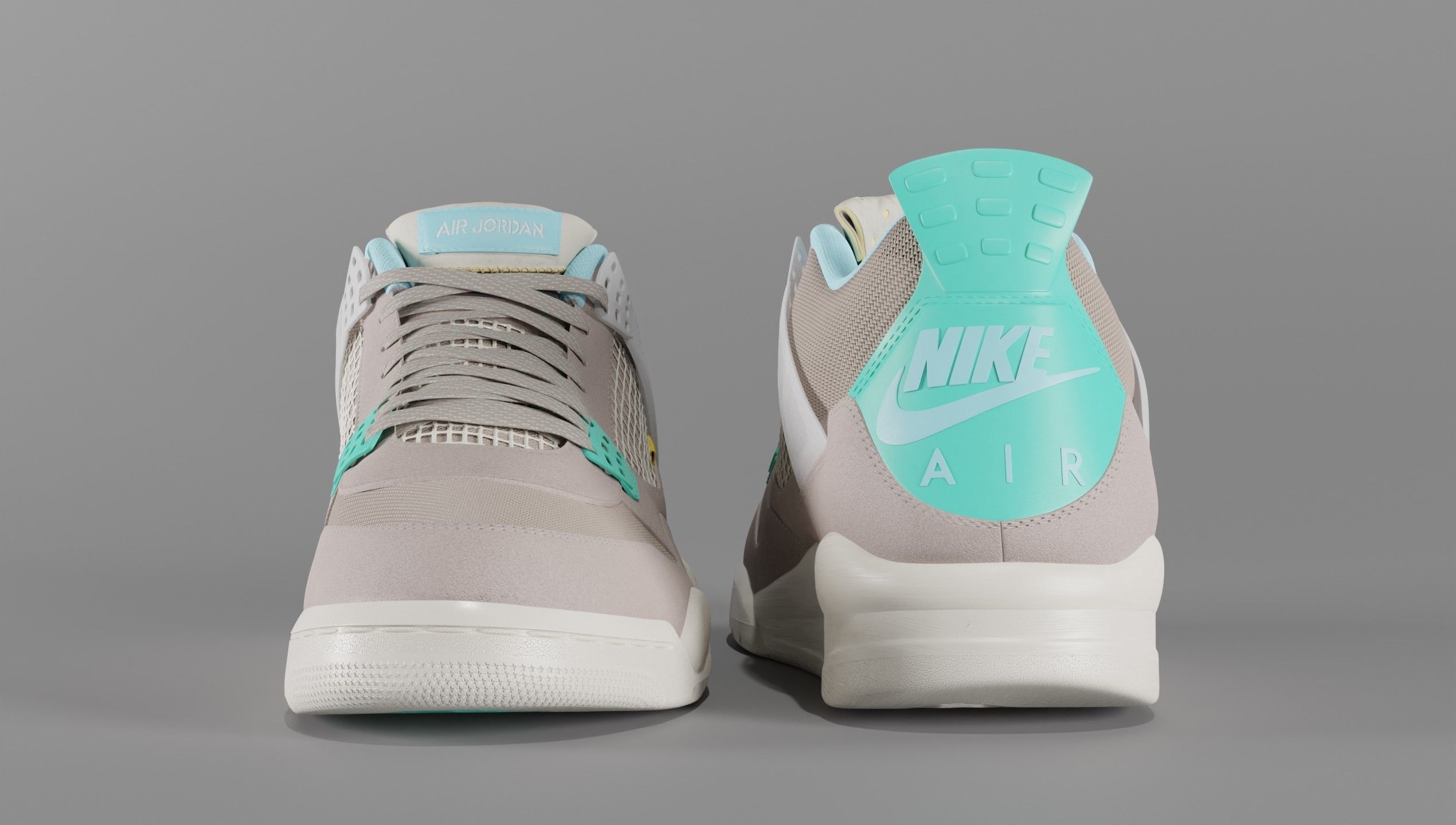 Jordan 4 Union LA Taupe Haze Low-poly 3D model_42