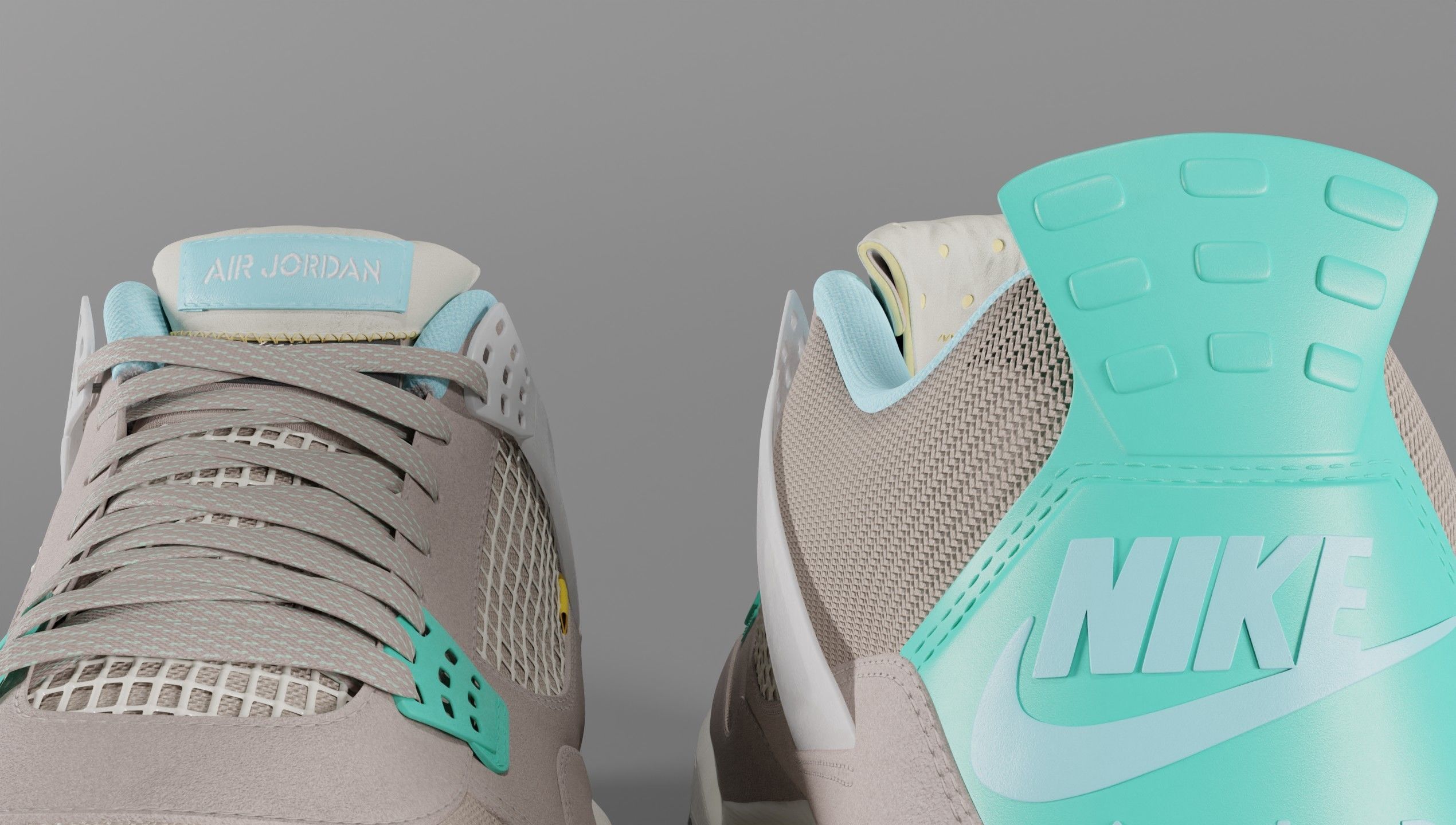 Jordan 4 Union LA Taupe Haze Low-poly 3D model_46