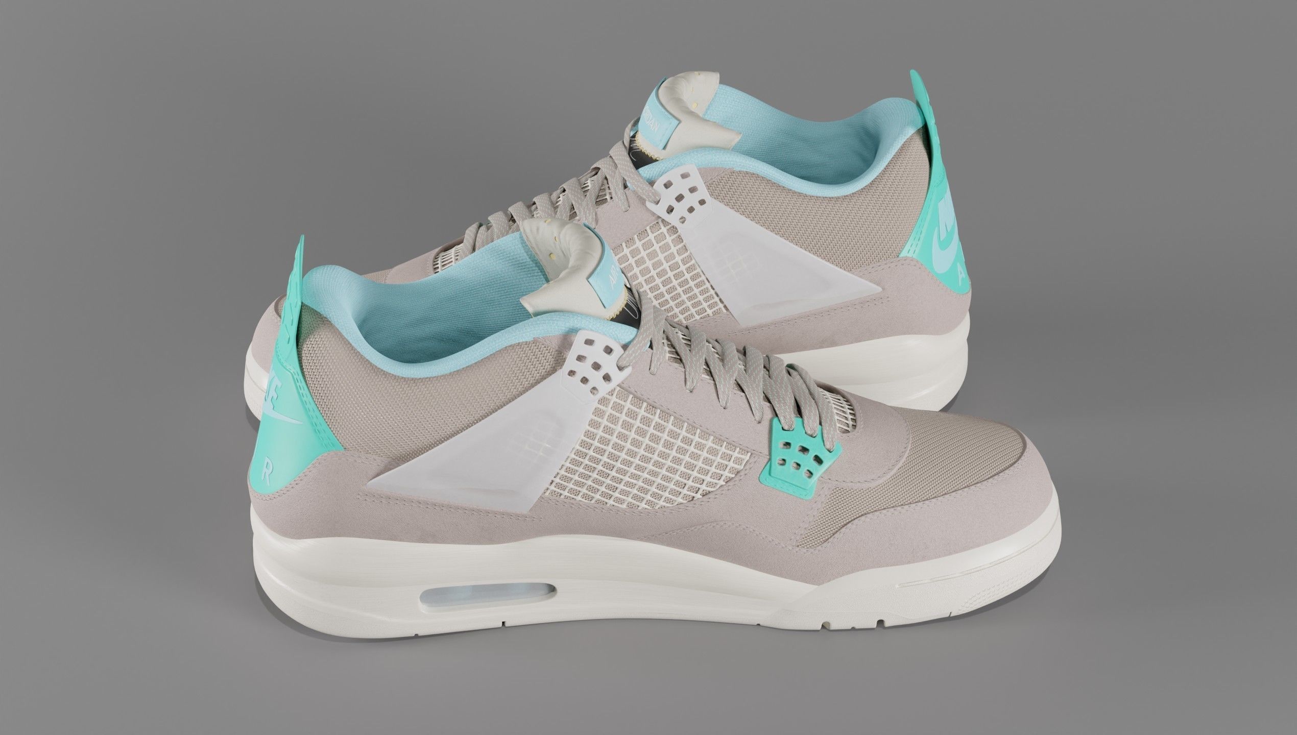 Jordan 4 Union LA Taupe Haze Low-poly 3D model_53