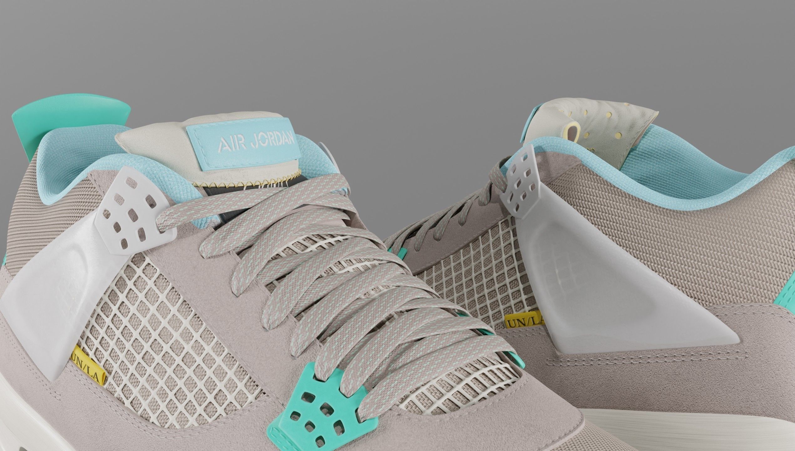 Jordan 4 Union LA Taupe Haze Low-poly 3D model_26