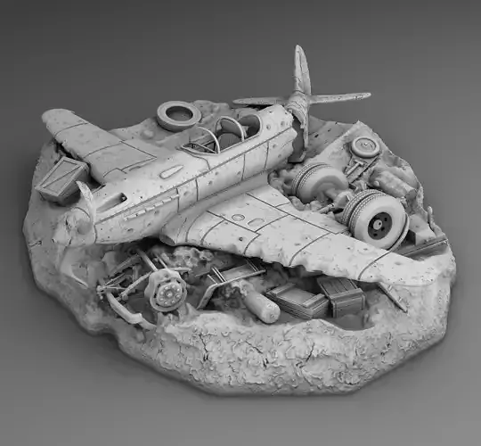 Plane Yak-3 Broken 3D print model