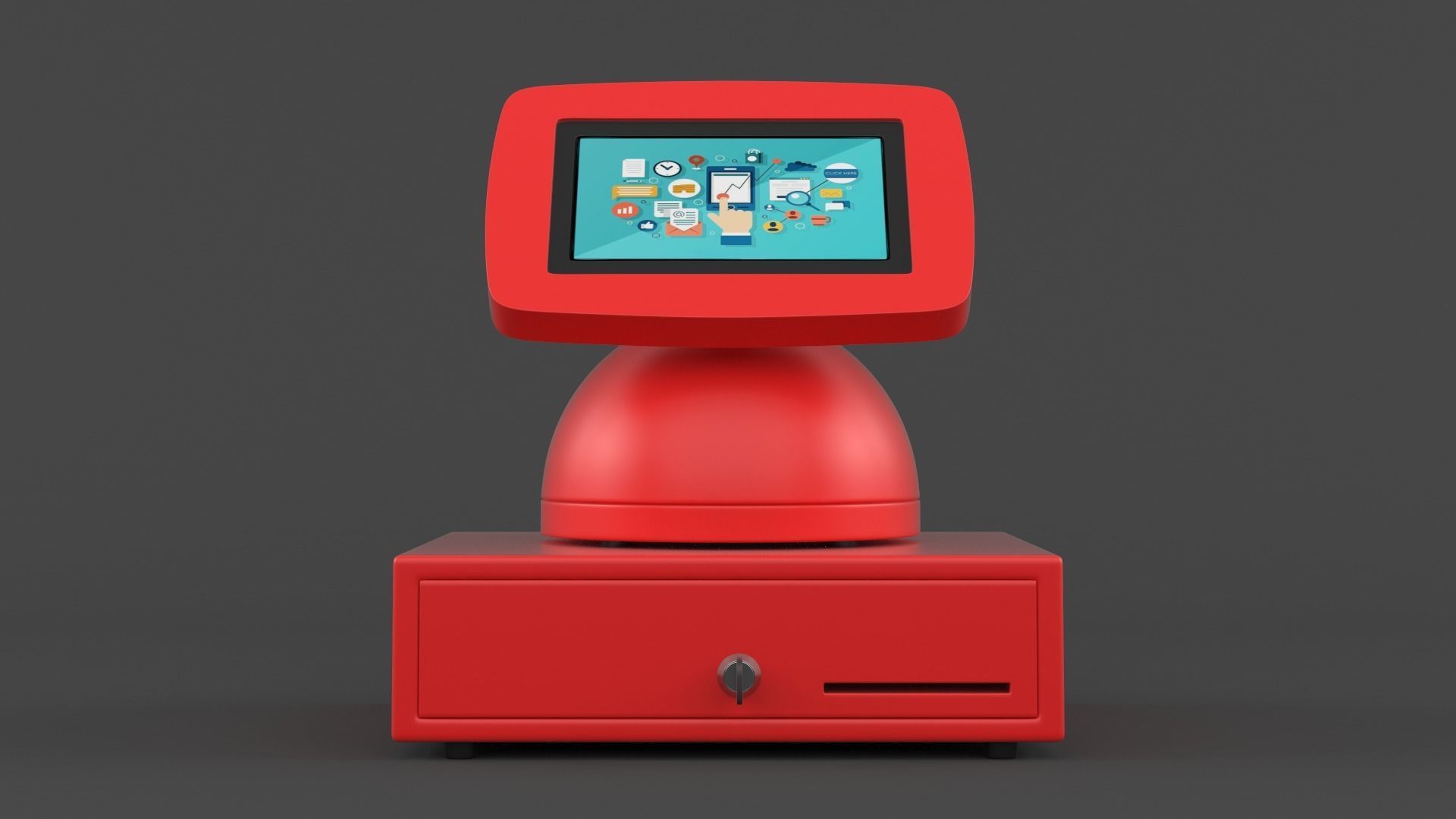 Kiosk Tablet 3D model_1