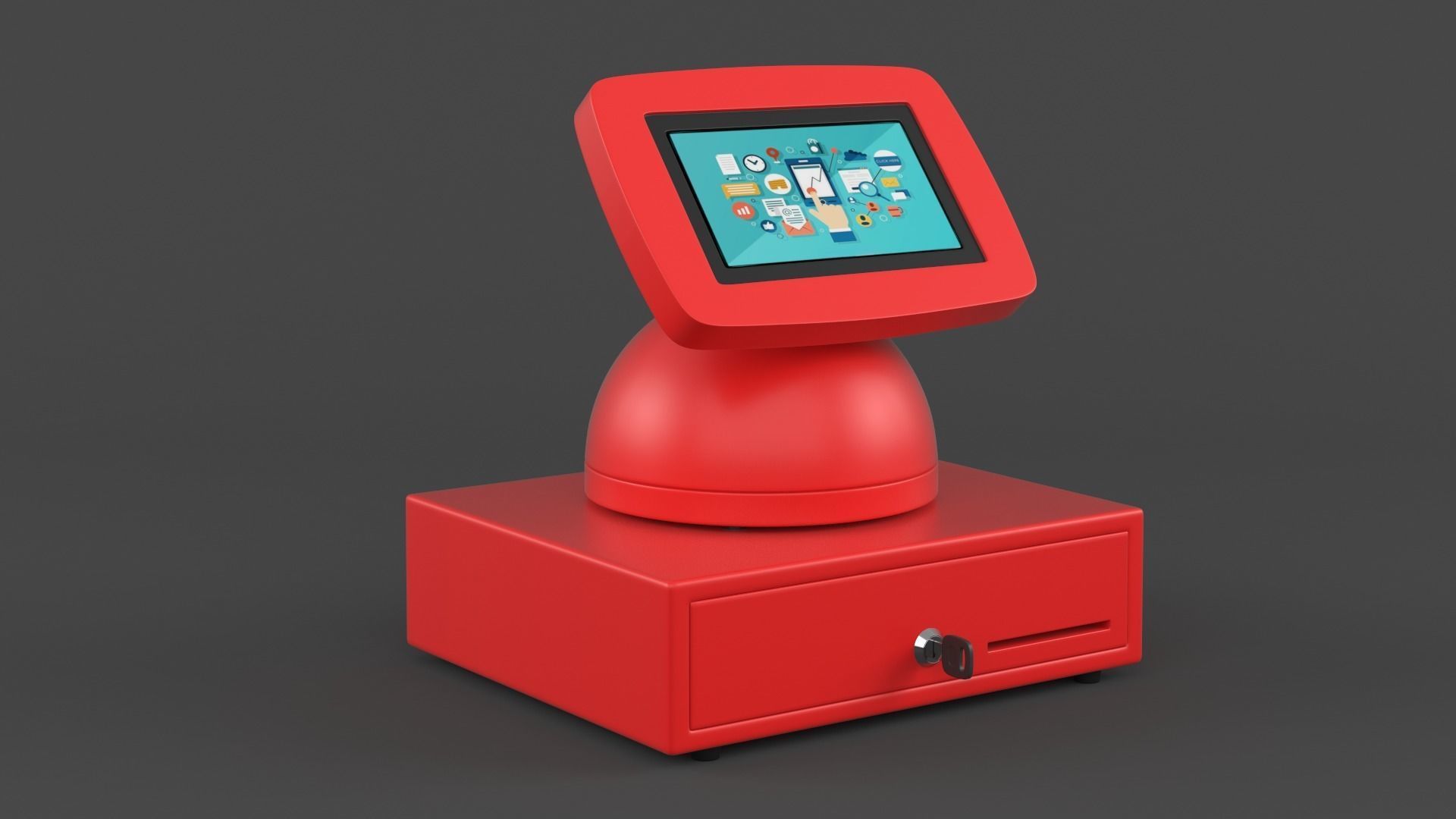 Kiosk Tablet 3D model_5