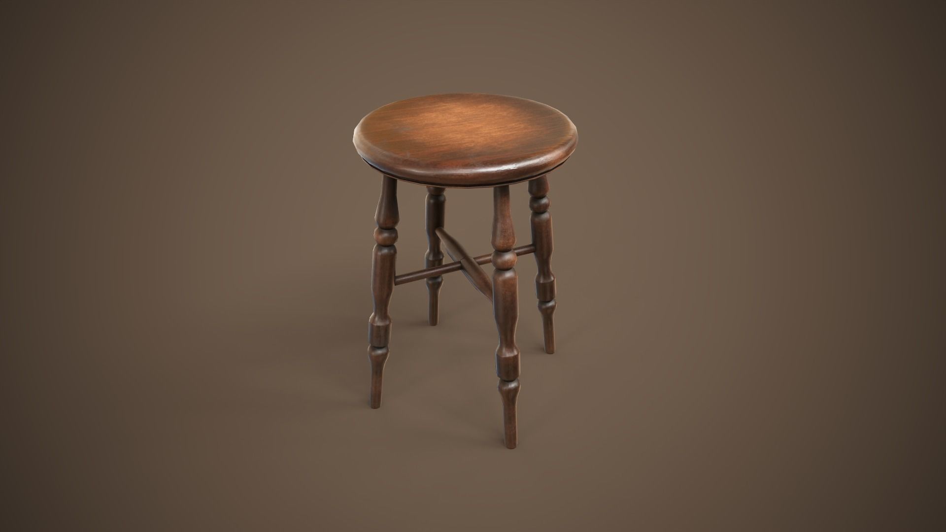 Set of vintage tables and chairs 3D Model Collection_6