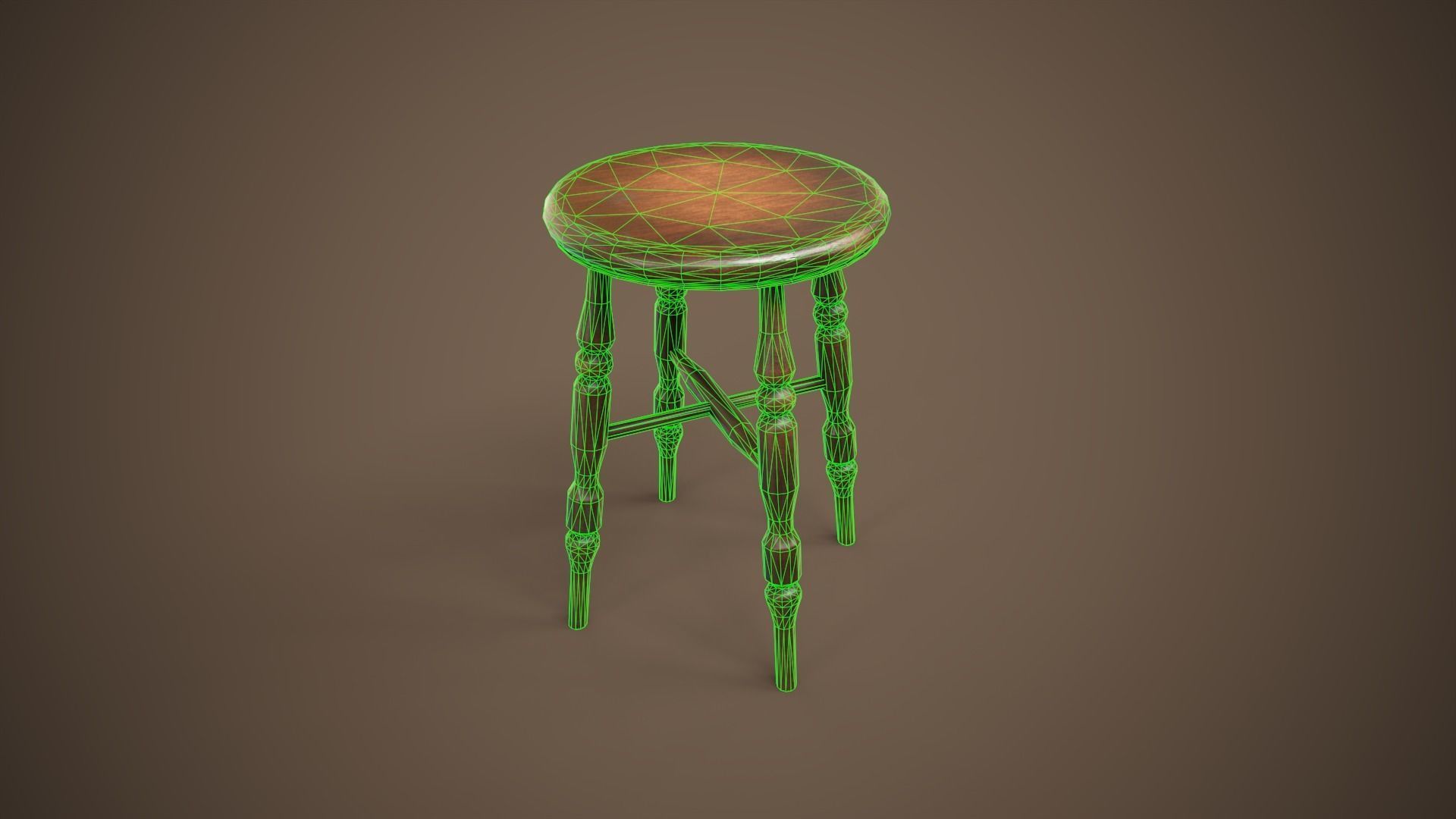 Set of vintage tables and chairs 3D Model Collection_7