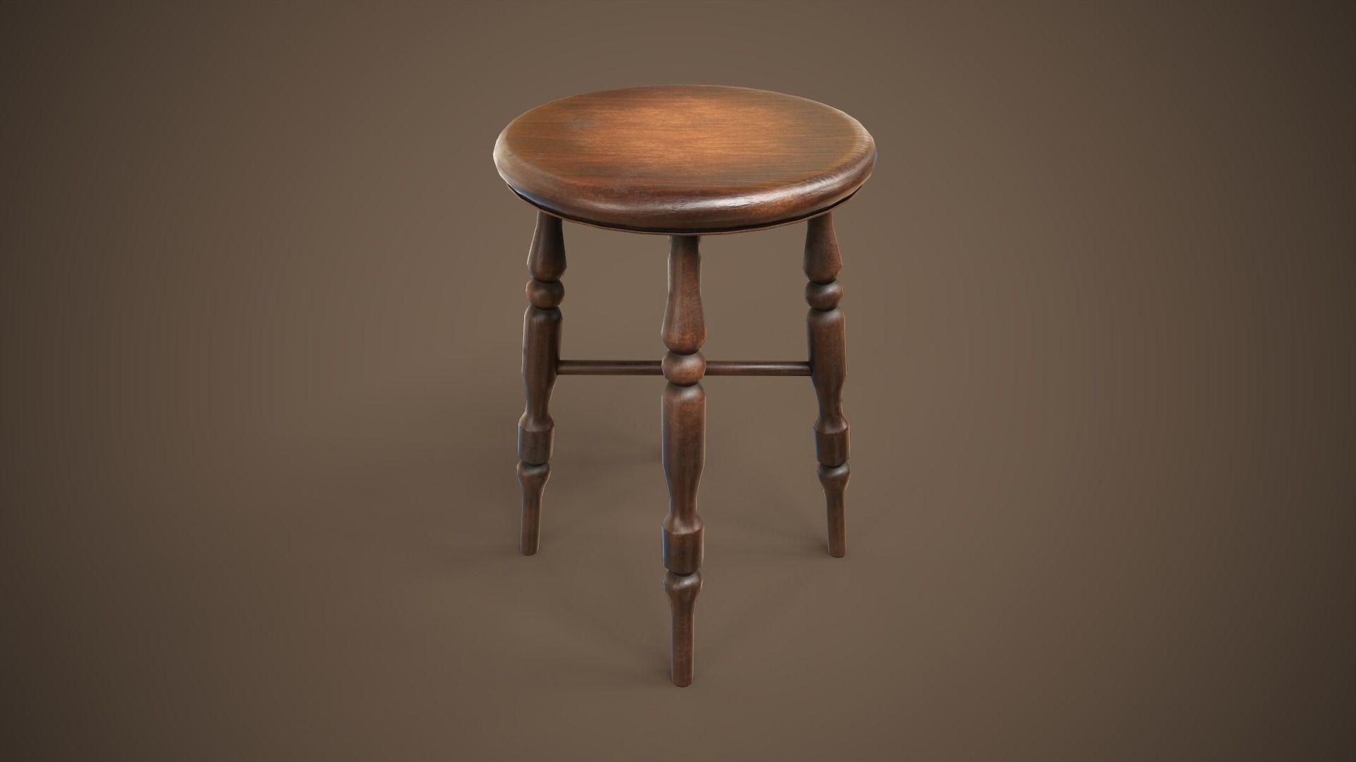 Set of vintage tables and chairs 3D Model Collection_5