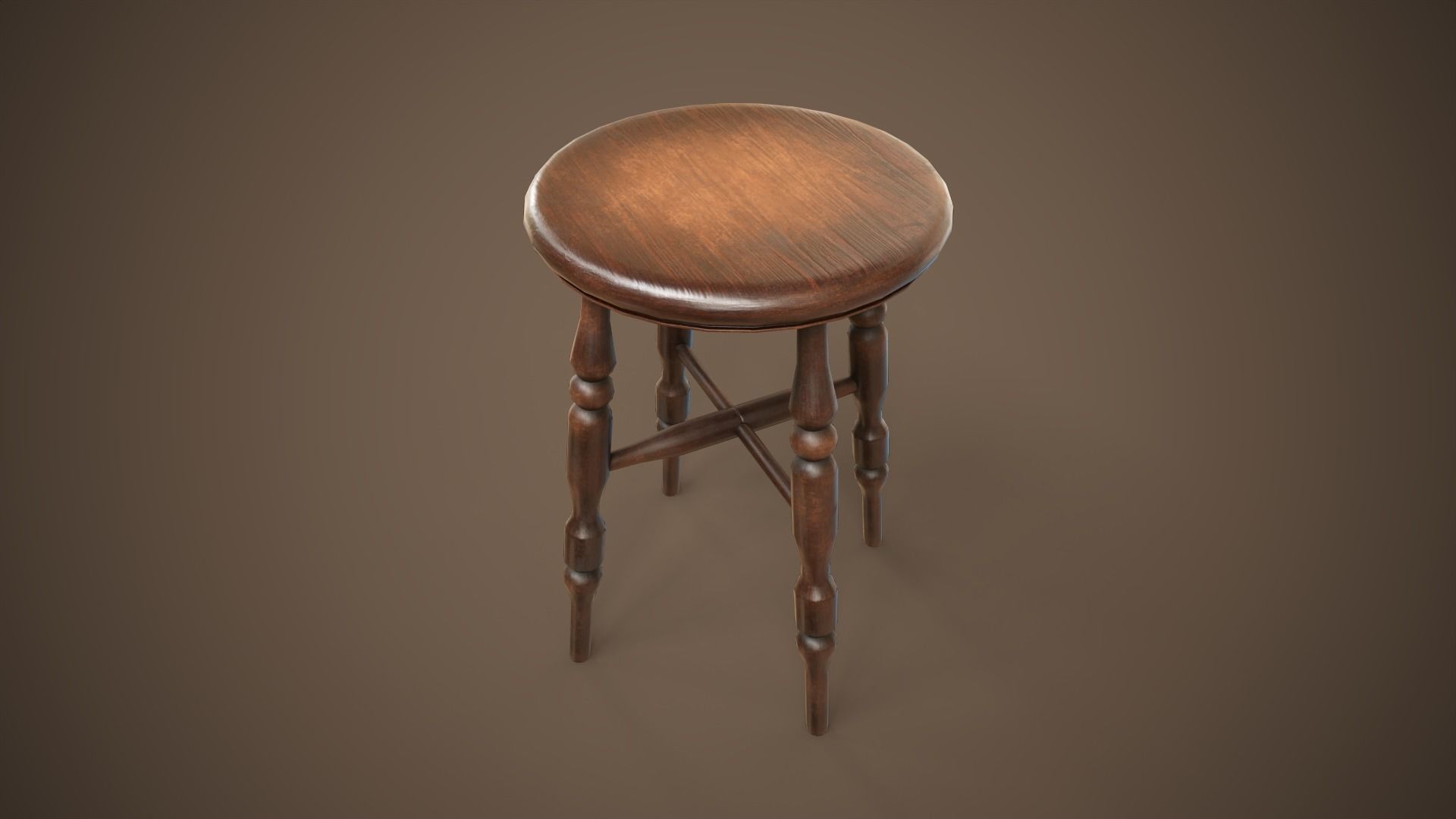 Set of vintage tables and chairs 3D Model Collection_8
