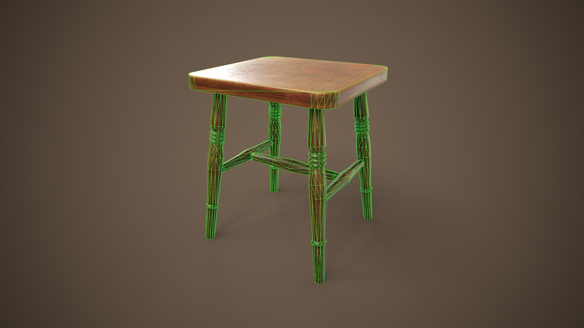 Set of vintage tables and chairs 3D Model Collection_19