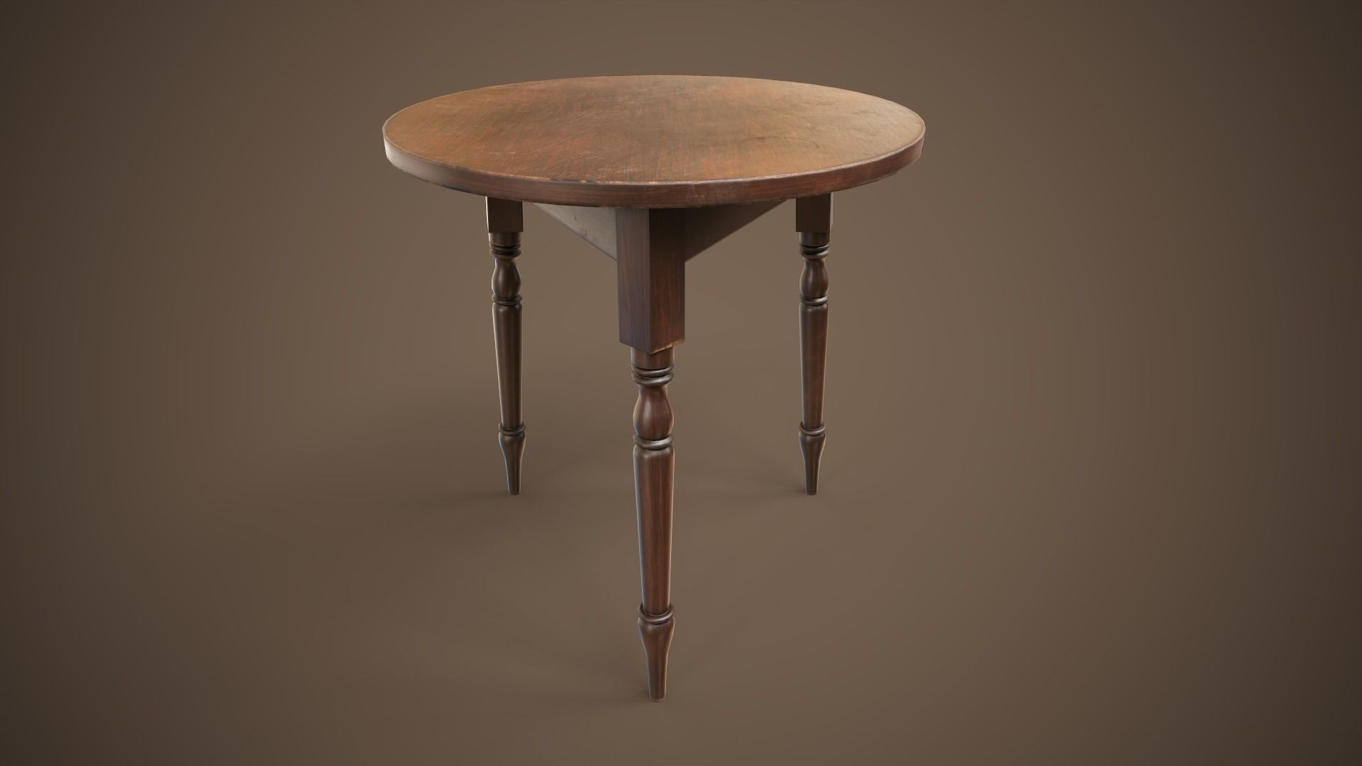 Set of vintage tables and chairs 3D Model Collection_10