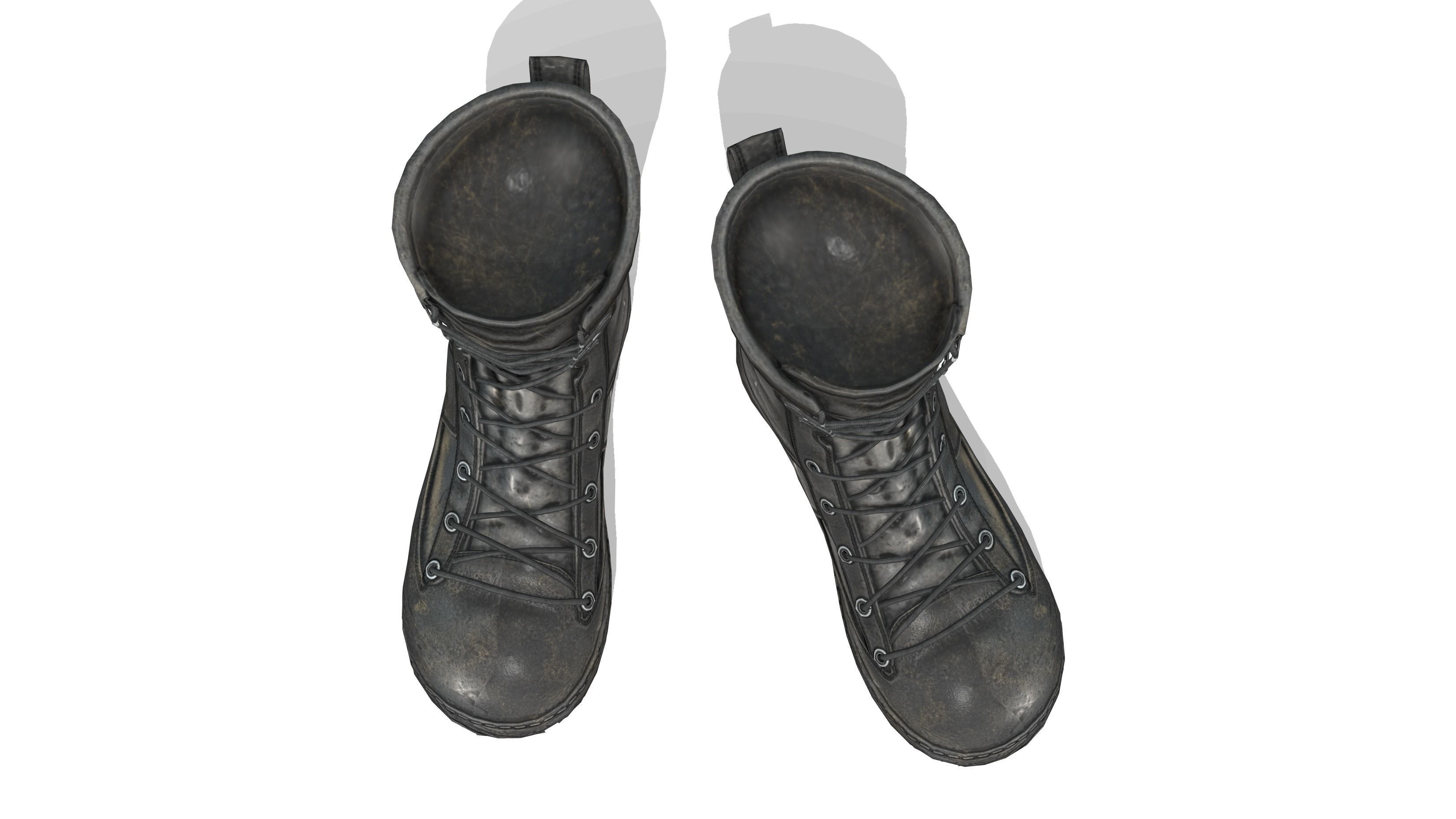 Combat Boots Low-poly 3D model_5