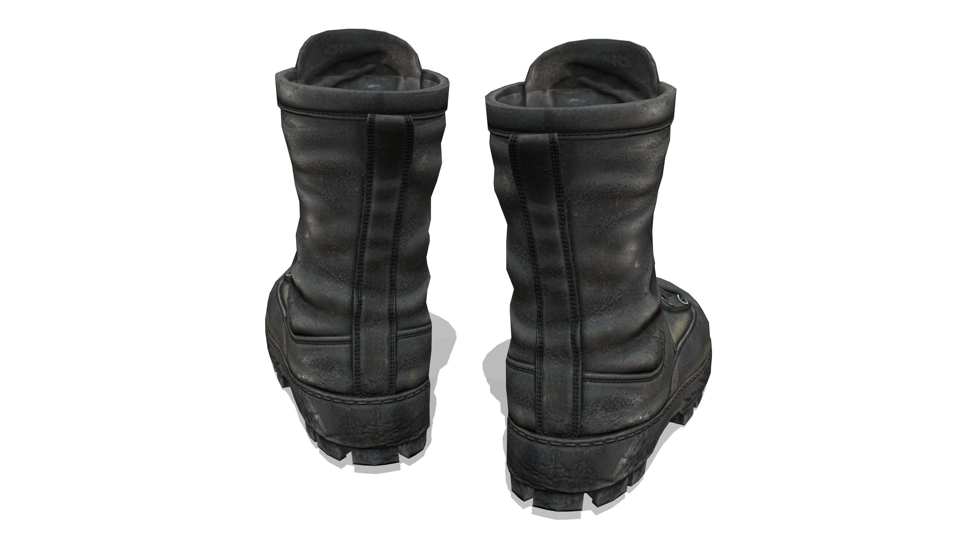 Combat Boots Low-poly 3D model_4