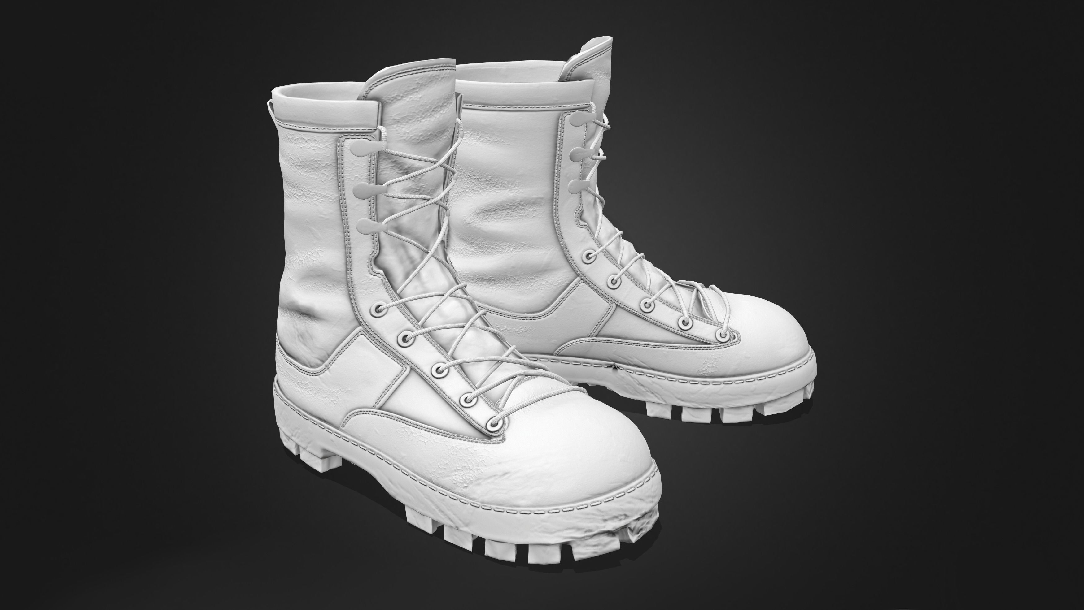 Combat Boots Low-poly 3D model_8