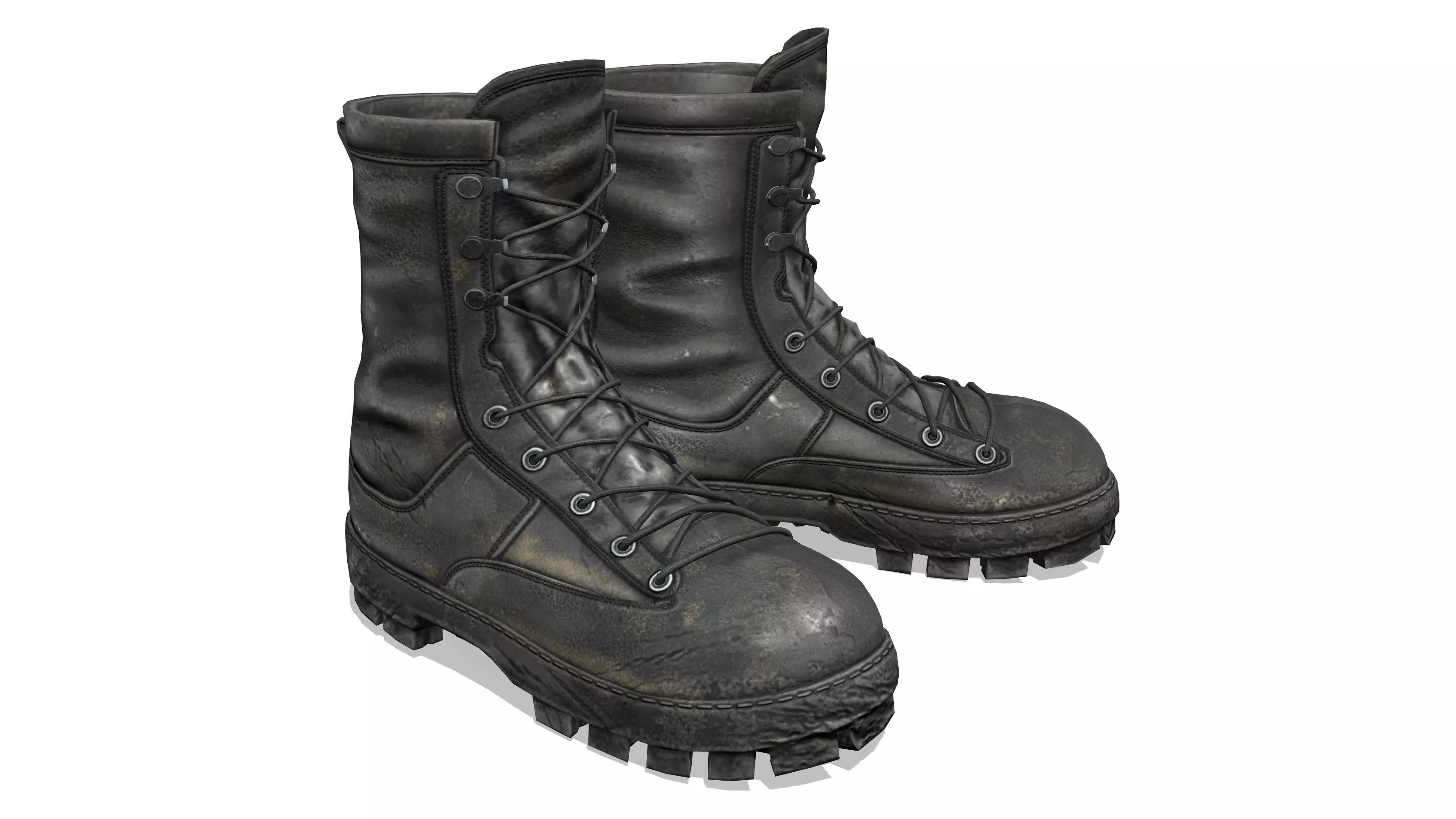 Combat Boots Low-poly 3D model_0