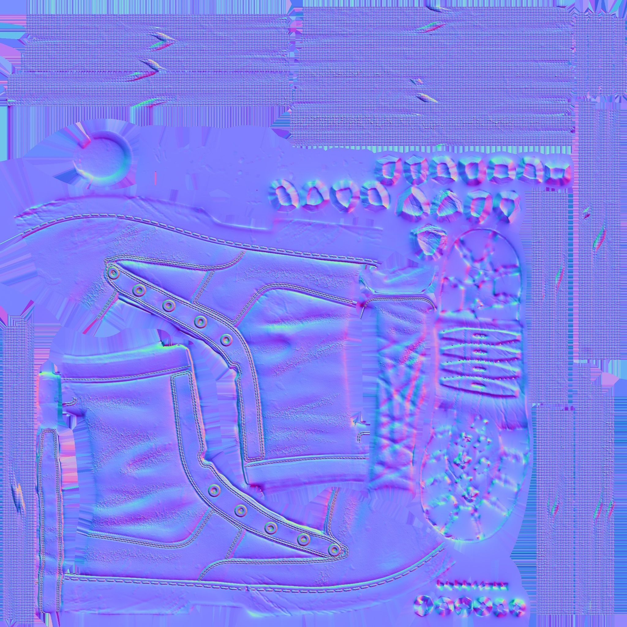 Combat Boots Low-poly 3D model_10