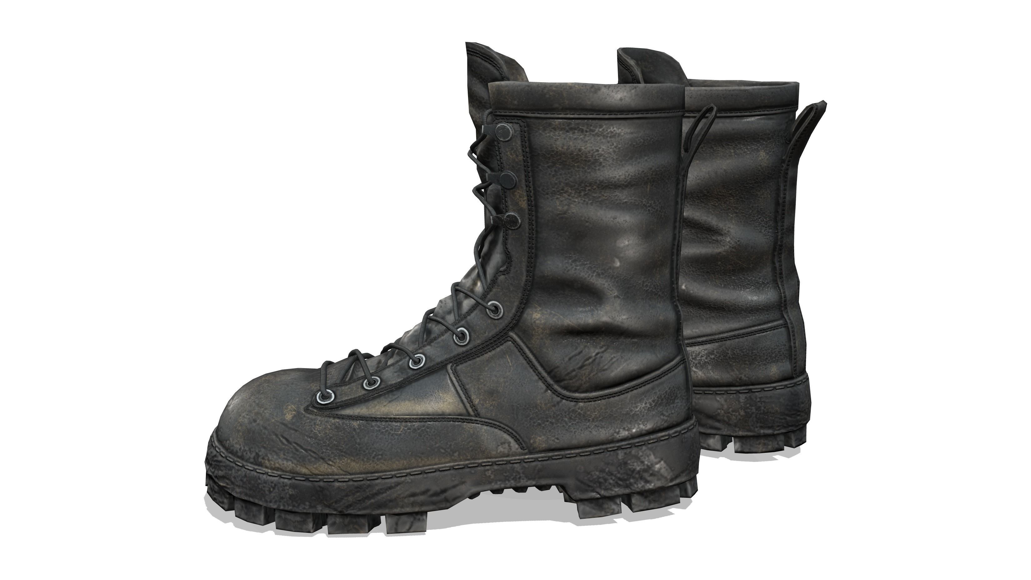 Combat Boots Low-poly 3D model_3