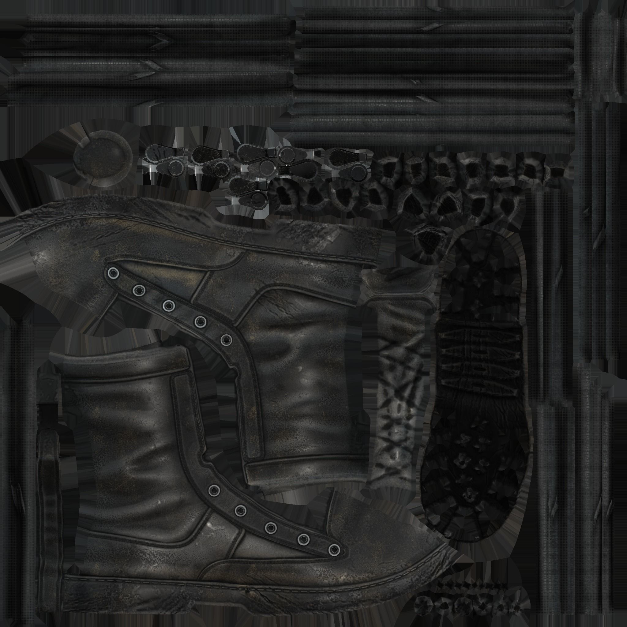 Combat Boots Low-poly 3D model_9