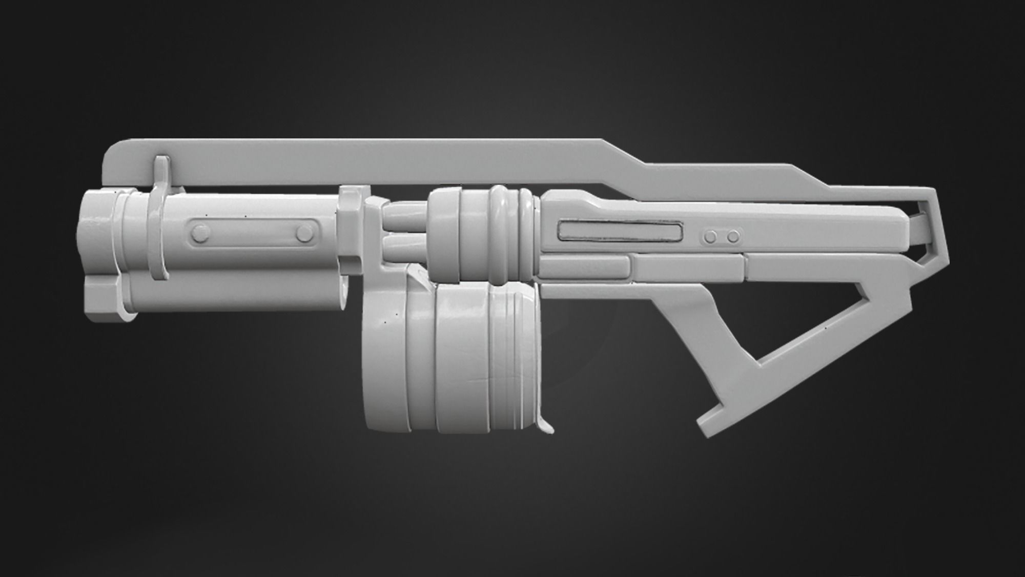 Futuristic Combat Gun Low-poly 3D model_8